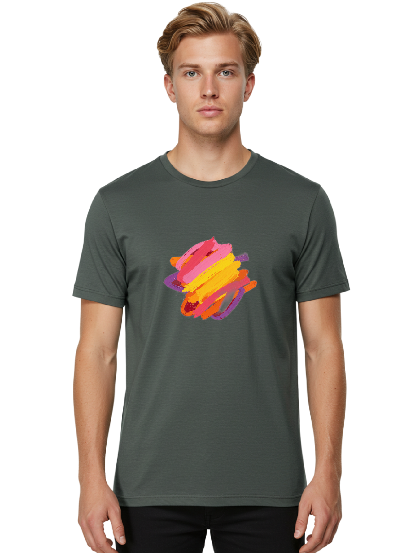 Abstract-Brush-Stroke Men'S Graphic Tee, 100% Cotton, Comfortable Casual Summer Wear, Machine Washable, Vintage Camera, Old Camera, Antique Camera, Black Camera, Classic Photography, Photography Equipment, Nostalgic Device, Film Camera, Bag122