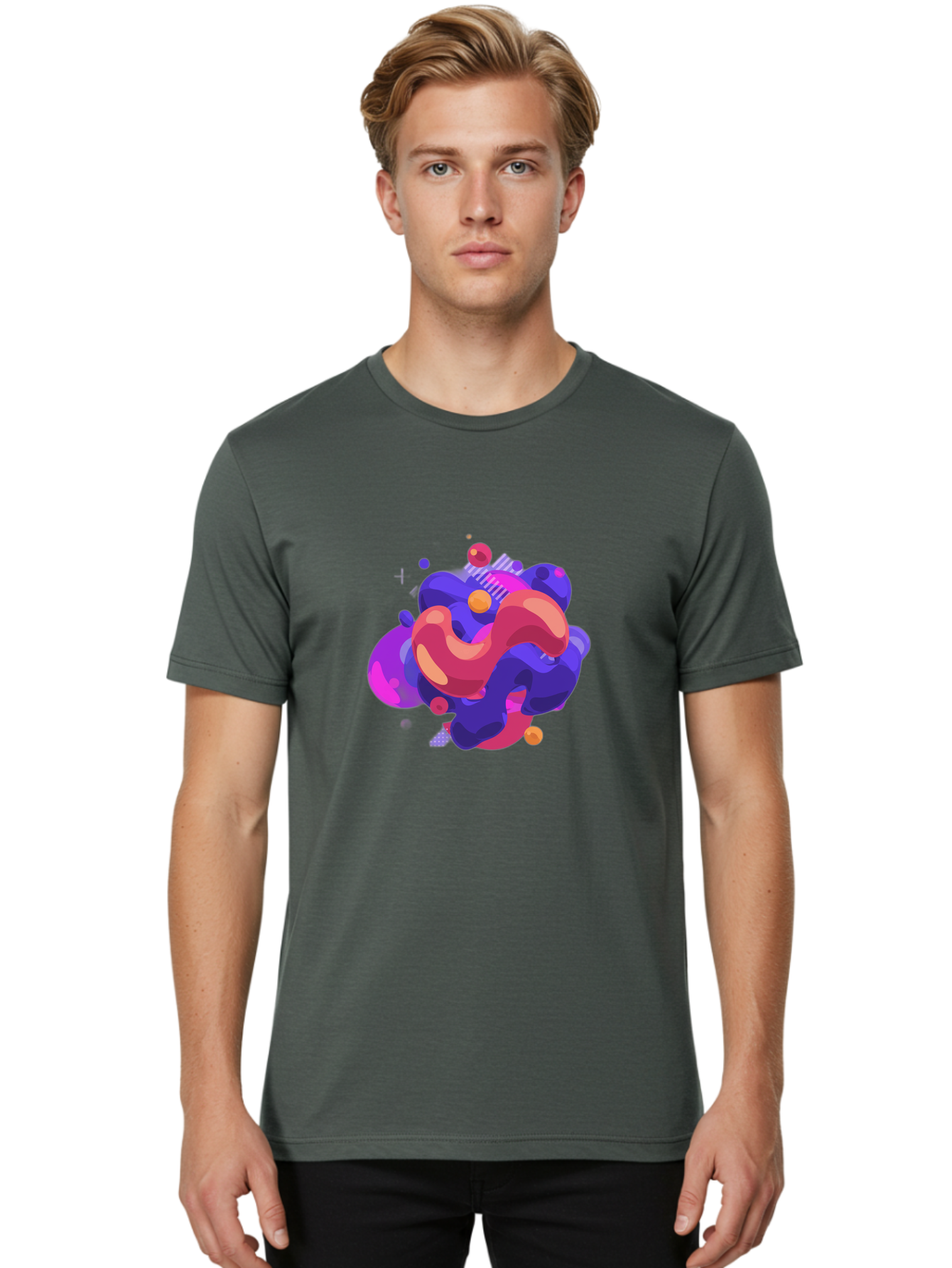 Abstract-Fluid-Shapes Men'S Graphic Tee, 100% Cotton, Comfortable Casual Summer Wear, Machine Washable, Vintage Camera, Old Camera, Antique Camera, Black Camera, Classic Photography, Photography Equipment, Nostalgic Device, Film Camera, Bag124