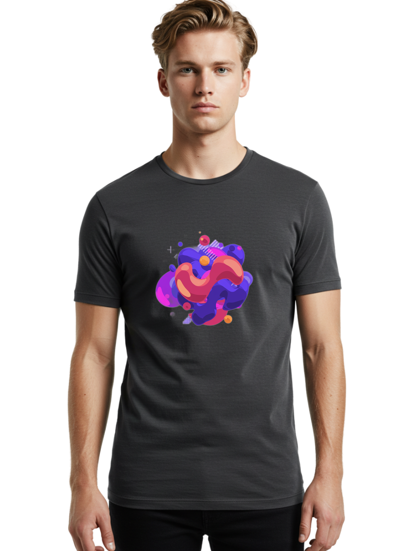 Abstract-Fluid-Shapes Men'S Graphic Tee, 100% Cotton, Comfortable Casual Summer Wear, Machine Washable, Vintage Camera, Old Camera, Antique Camera, Black Camera, Classic Photography, Photography Equipment, Nostalgic Device, Film Camera, Bag124