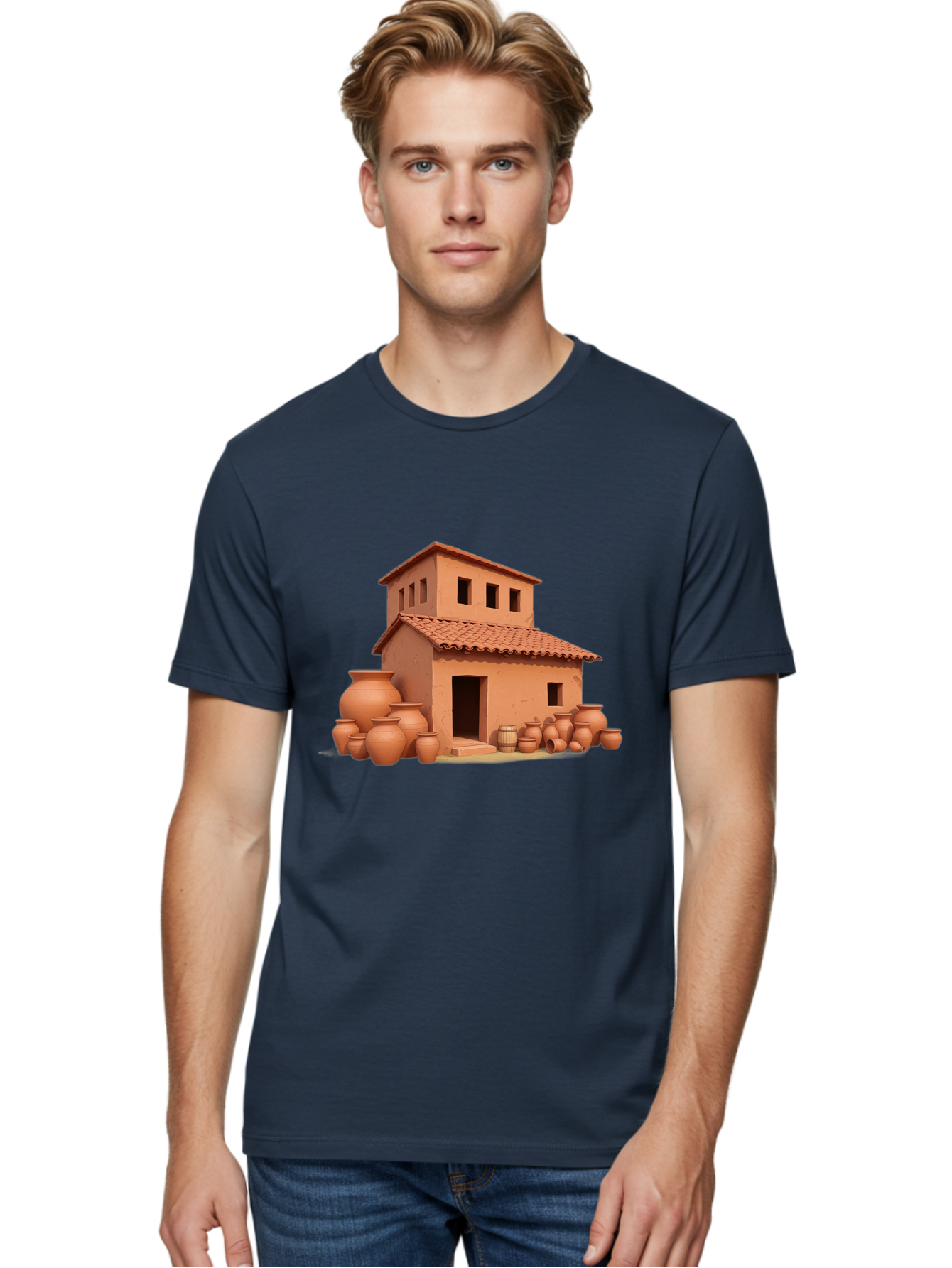 Adobe-House-1 Men'S Graphic Tee, 100% Cotton, Comfortable Casual Summer Wear, Machine Washable, Vintage Camera, Old Camera, Antique Camera, Black Camera, Classic Photography, Photography Equipment, Nostalgic Device, Film Camera, Camera Art Bag127