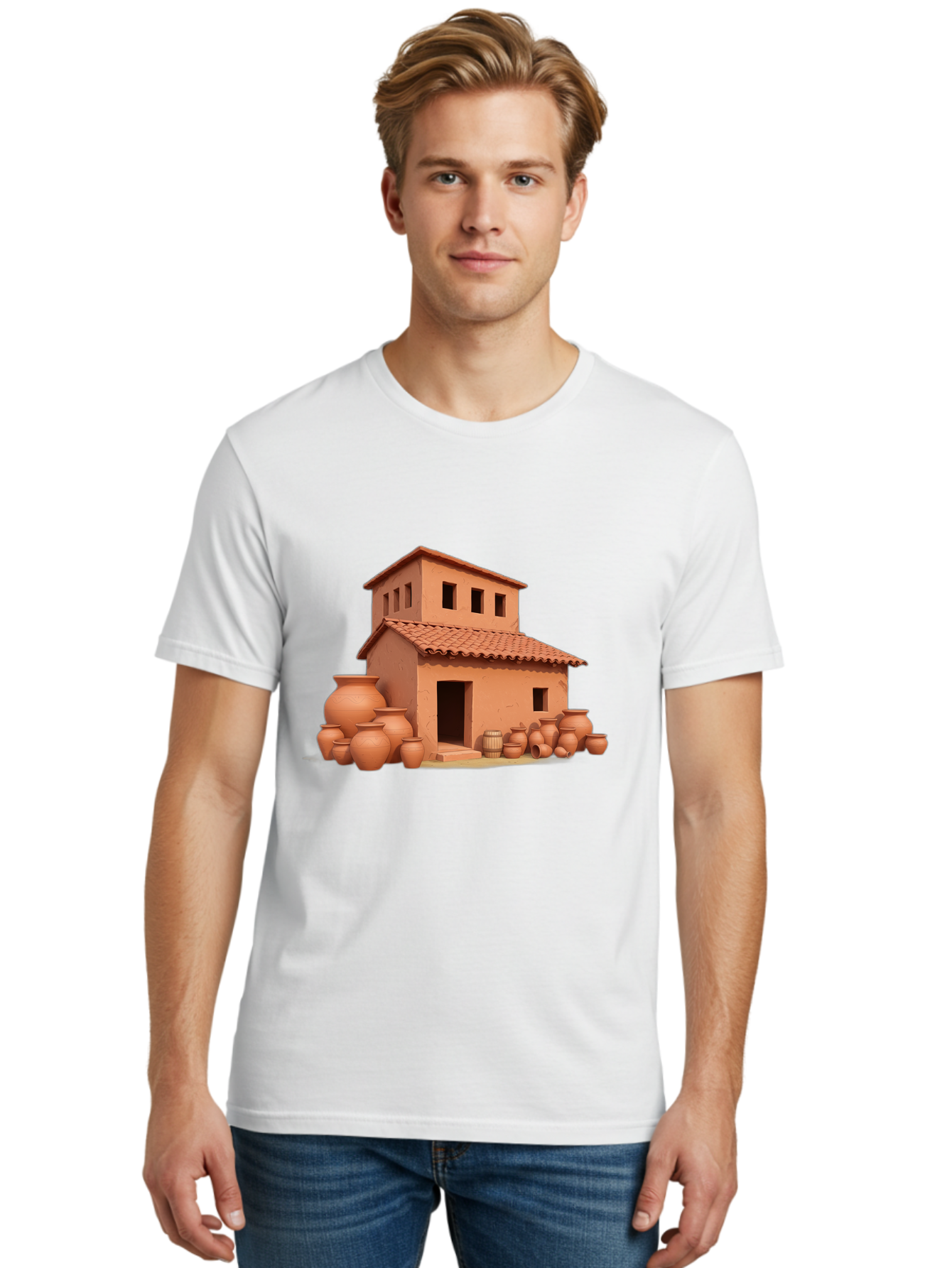 Adobe-House-1 Men'S Graphic Tee, 100% Cotton, Comfortable Casual Summer Wear, Machine Washable, Vintage Camera, Old Camera, Antique Camera, Black Camera, Classic Photography, Photography Equipment, Nostalgic Device, Film Camera, Camera Art Bag127