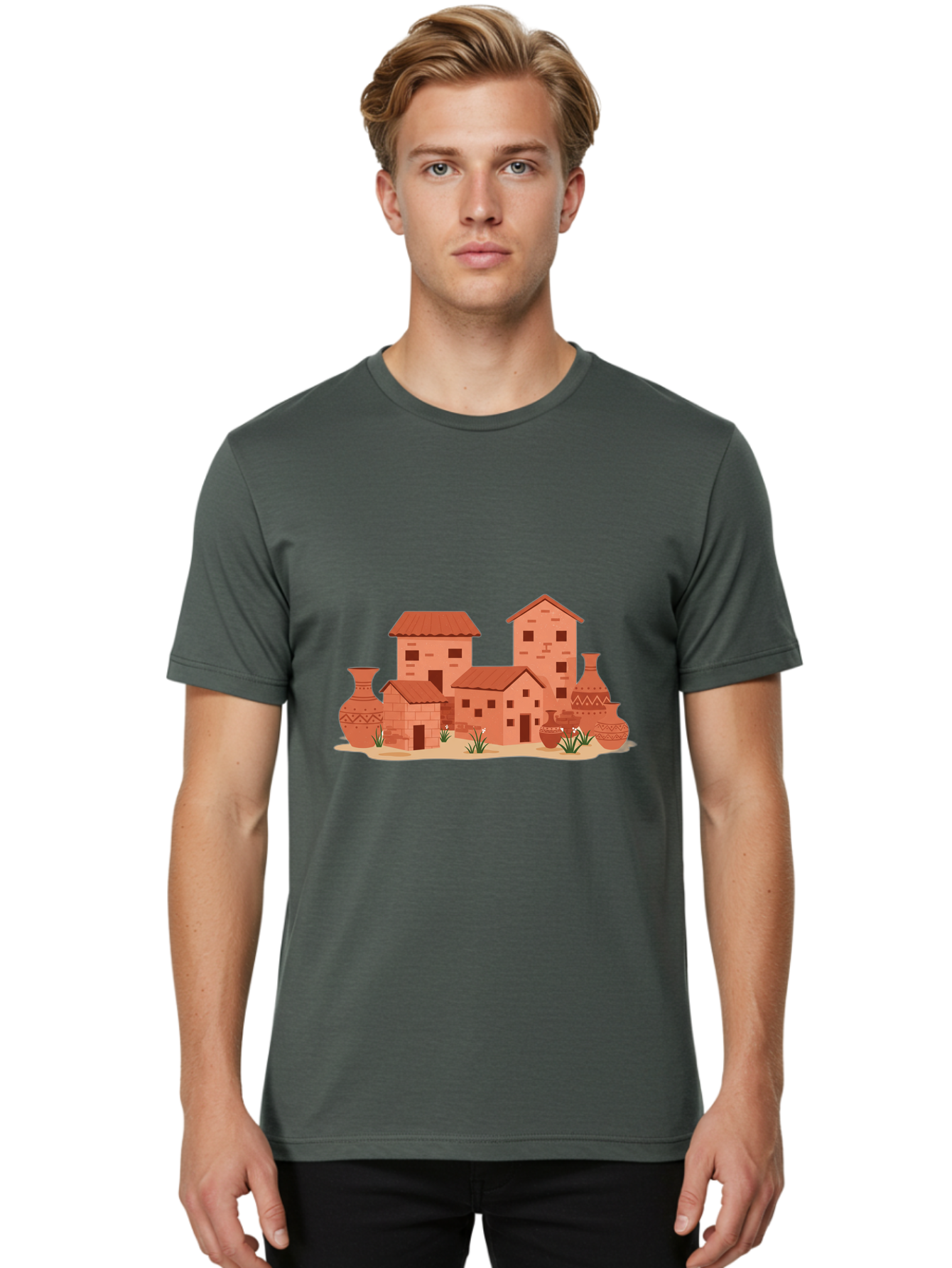 Adobe-Village Men'S Graphic Tee, 100% Cotton, Comfortable Casual Summer Wear, Machine Washable, Vintage Camera, Old Camera, Antique Camera, Black Camera, Classic Photography, Photography Equipment, Nostalgic Device, Film Camera, Camera Art Bag129