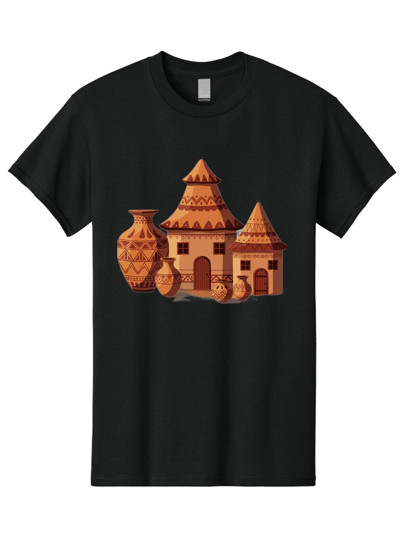 African-Huts-And-Vases Men'S Graphic Tee, 100% Cotton, Comfortable Casual Summer Wear, Machine Washable, Vintage Camera, Old Camera, Antique Camera, Black Camera, Classic Photography, Photography Equipment, Nostalgic Device, Film Camera, Bag130