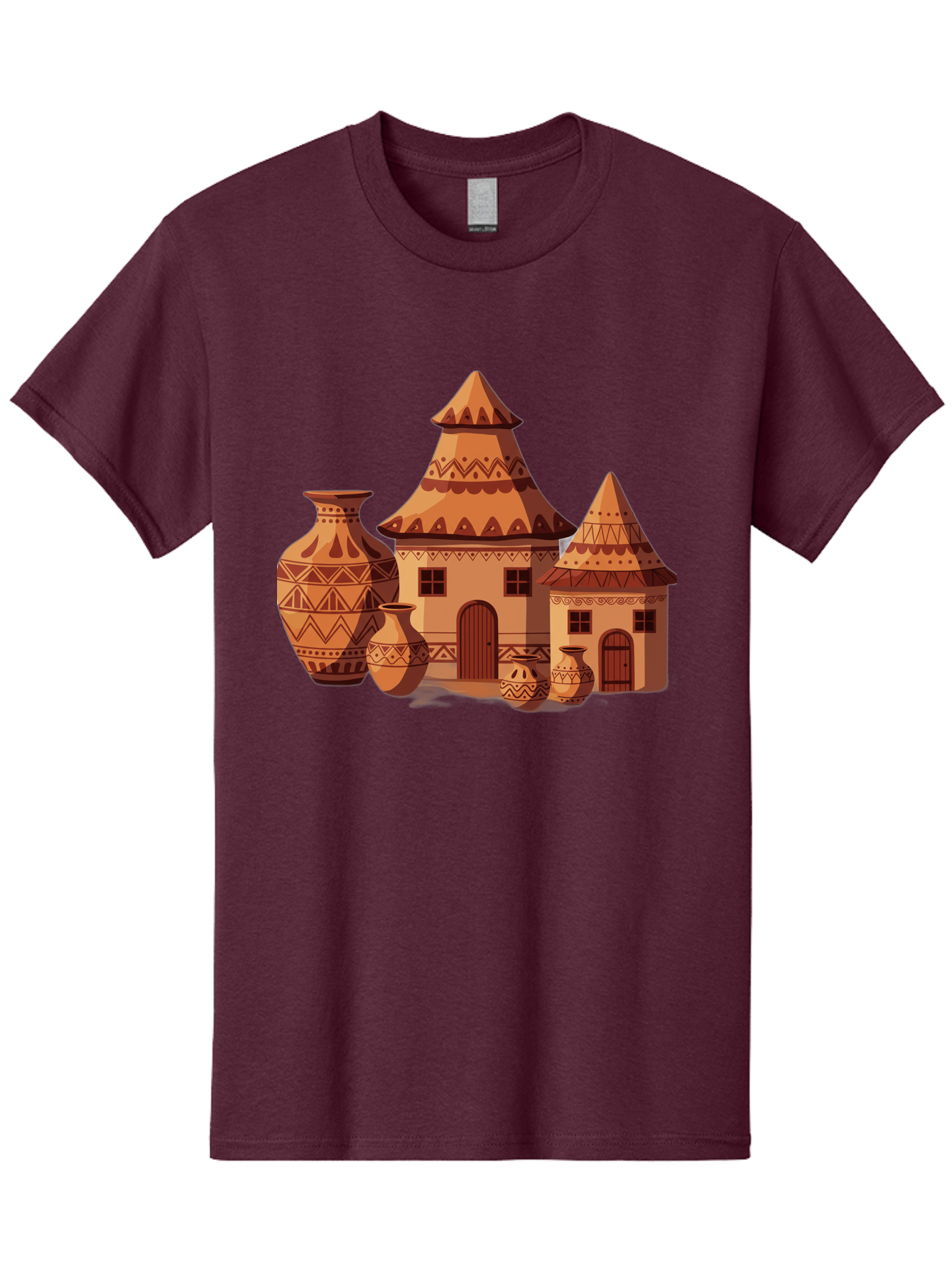 African-Huts-And-Vases Men'S Graphic Tee, 100% Cotton, Comfortable Casual Summer Wear, Machine Washable, Vintage Camera, Old Camera, Antique Camera, Black Camera, Classic Photography, Photography Equipment, Nostalgic Device, Film Camera, Bag130