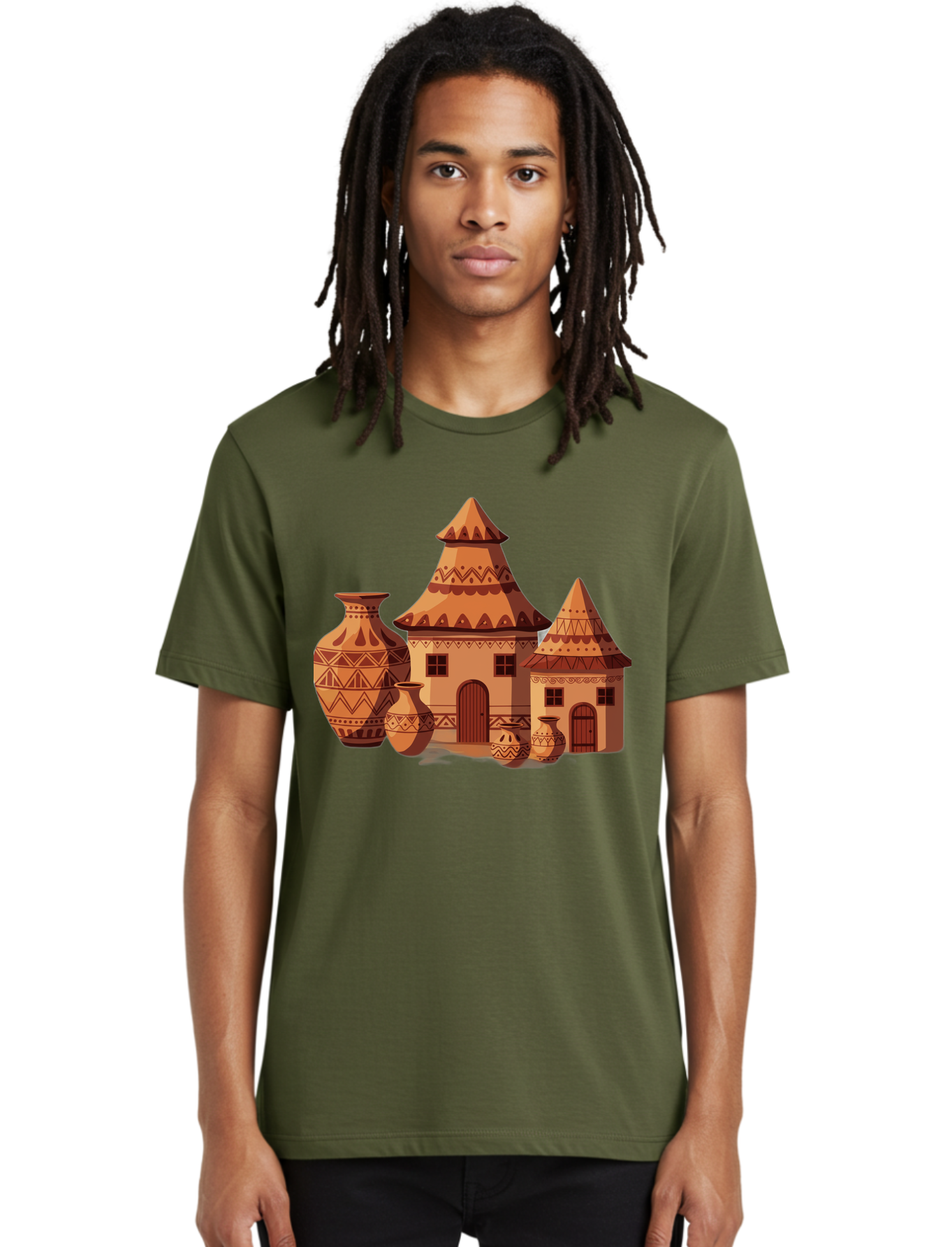 African-Huts-And-Vases Men'S Graphic Tee, 100% Cotton, Comfortable Casual Summer Wear, Machine Washable, Vintage Camera, Old Camera, Antique Camera, Black Camera, Classic Photography, Photography Equipment, Nostalgic Device, Film Camera, Bag130