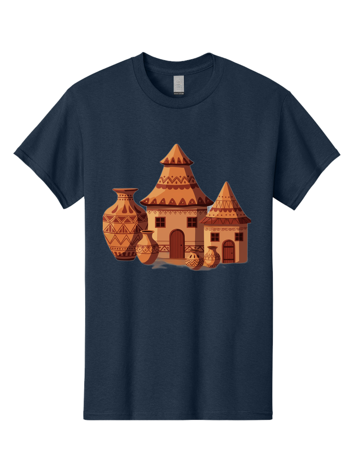 African-Huts-And-Vases Men'S Graphic Tee, 100% Cotton, Comfortable Casual Summer Wear, Machine Washable, Vintage Camera, Old Camera, Antique Camera, Black Camera, Classic Photography, Photography Equipment, Nostalgic Device, Film Camera, Bag130