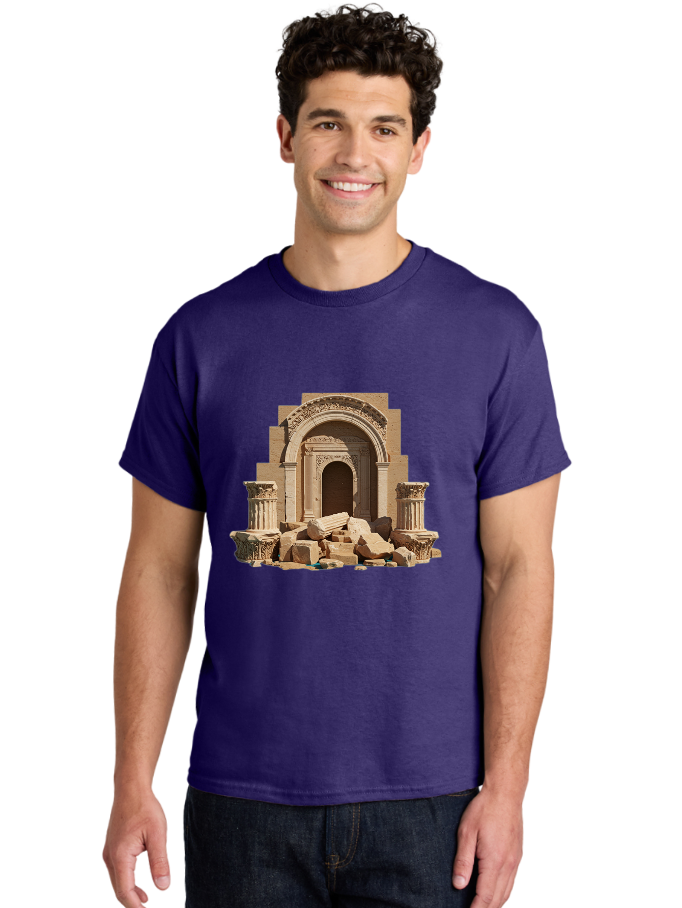 Ancient-Archway-Ruins Men'S Graphic Tee, 100% Cotton, Comfortable Casual Summer Wear, Machine Washable, Vintage Camera, Old Camera, Antique Camera, Black Camera, Classic Photography, Photography Equipment, Nostalgic Device, Film Camera, Bag133