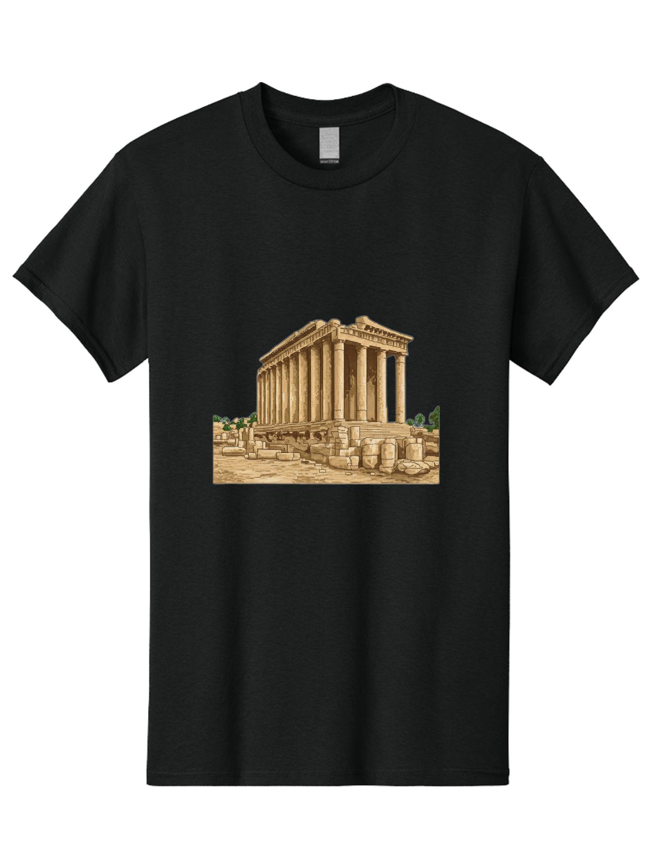 Ancient-Greek-Temple Men'S Graphic Tee, 100% Cotton, Comfortable Casual Summer Wear, Machine Washable, Vintage Camera, Old Camera, Antique Camera, Black Camera, Classic Photography, Photography Equipment, Nostalgic Device, Film Camera, Bag134