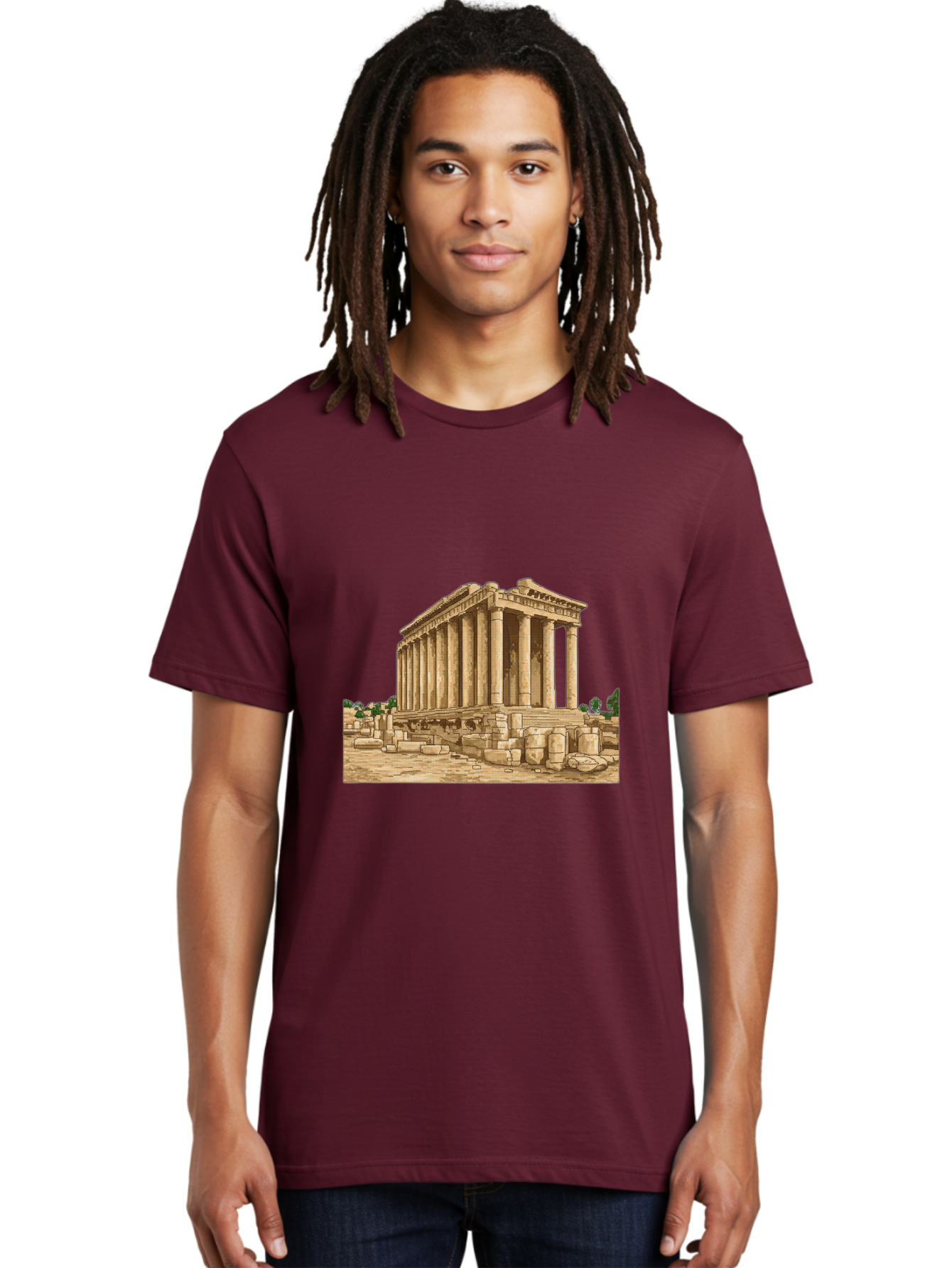 Ancient-Greek-Temple Men'S Graphic Tee, 100% Cotton, Comfortable Casual Summer Wear, Machine Washable, Vintage Camera, Old Camera, Antique Camera, Black Camera, Classic Photography, Photography Equipment, Nostalgic Device, Film Camera, Bag134