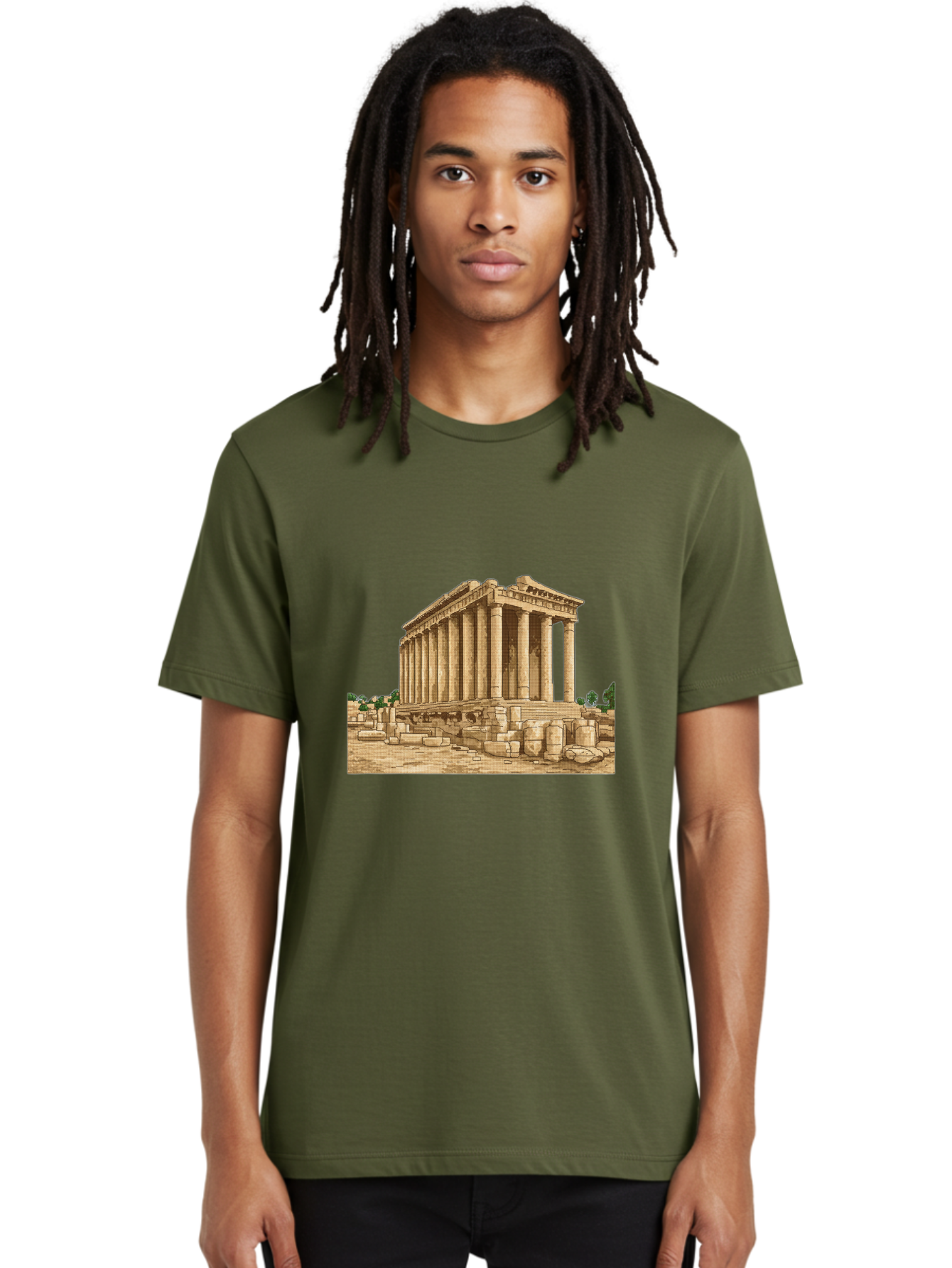 Ancient-Greek-Temple Men'S Graphic Tee, 100% Cotton, Comfortable Casual Summer Wear, Machine Washable, Vintage Camera, Old Camera, Antique Camera, Black Camera, Classic Photography, Photography Equipment, Nostalgic Device, Film Camera, Bag134