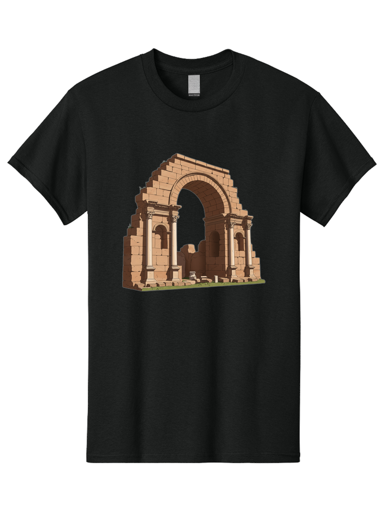 Archway-Ruins Men'S Graphic Tee, 100% Cotton, Comfortable Casual Summer Wear, Machine Washable, Vintage Camera, Old Camera, Antique Camera, Black Camera, Classic Photography, Photography Equipment, Nostalgic Device, Film Camera, Camera Art Bag146
