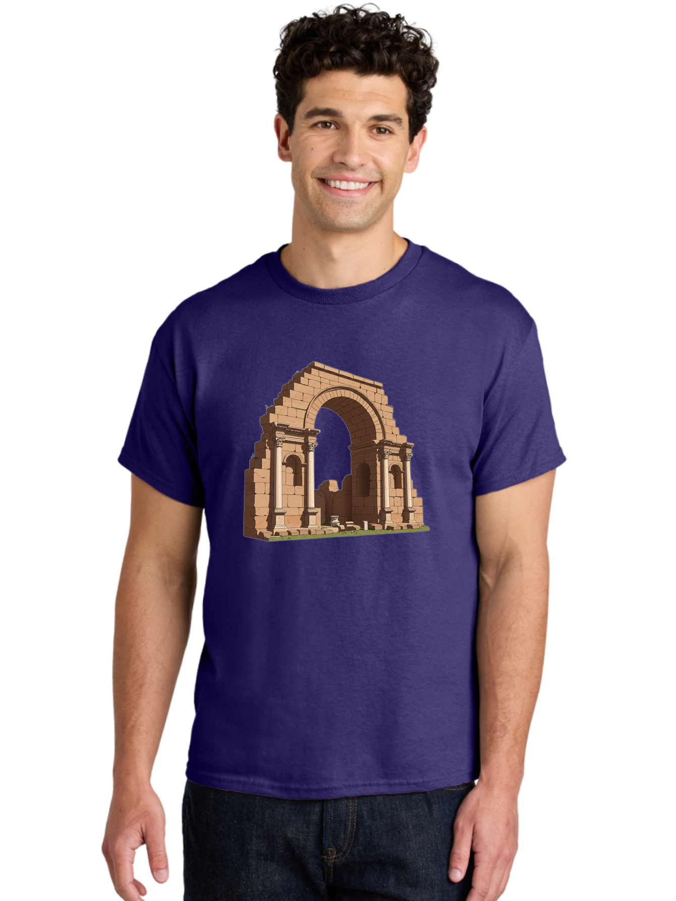 Archway-Ruins Men'S Graphic Tee, 100% Cotton, Comfortable Casual Summer Wear, Machine Washable, Vintage Camera, Old Camera, Antique Camera, Black Camera, Classic Photography, Photography Equipment, Nostalgic Device, Film Camera, Camera Art Bag146
