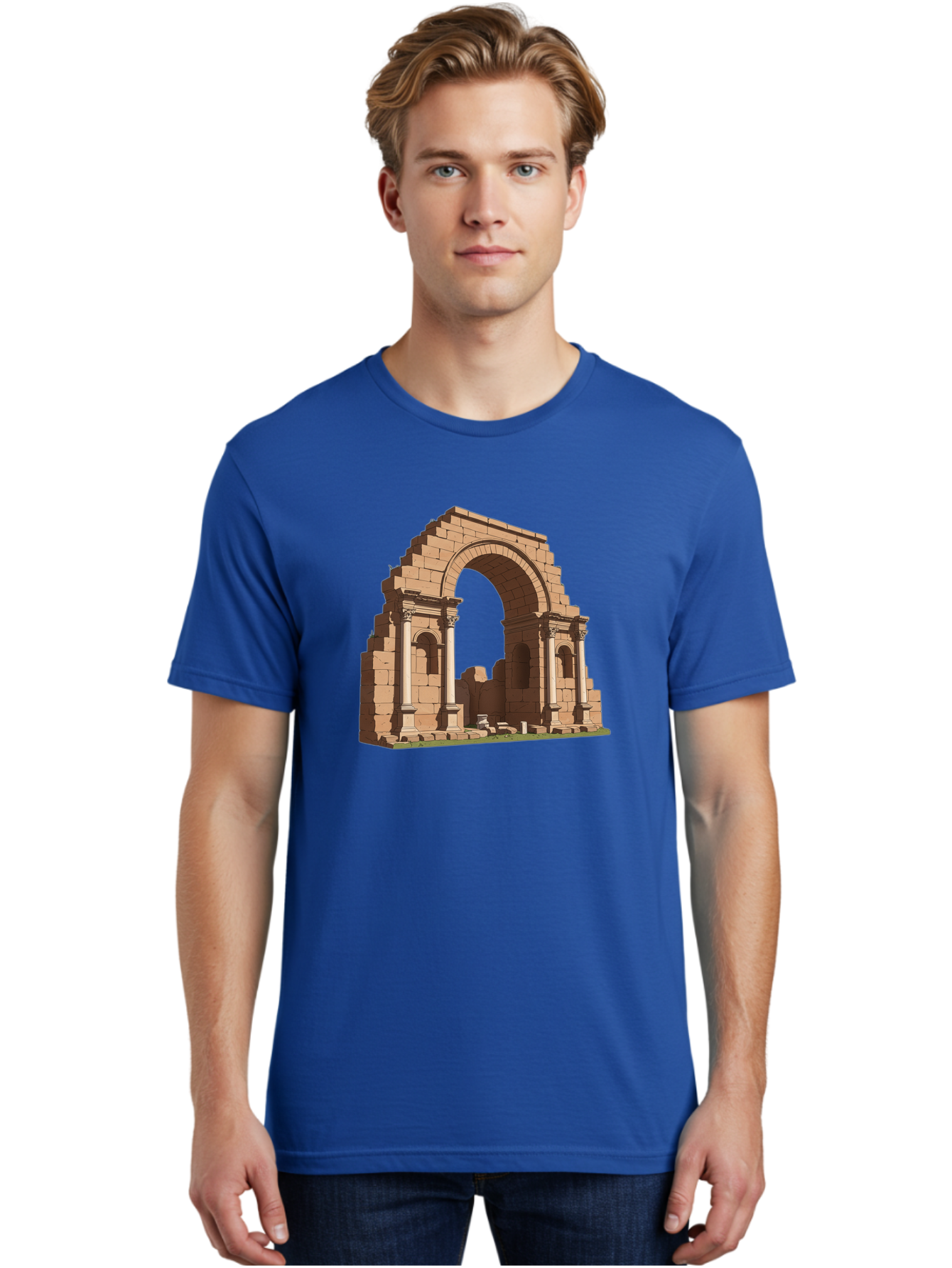 Archway-Ruins Men'S Graphic Tee, 100% Cotton, Comfortable Casual Summer Wear, Machine Washable, Vintage Camera, Old Camera, Antique Camera, Black Camera, Classic Photography, Photography Equipment, Nostalgic Device, Film Camera, Camera Art Bag146