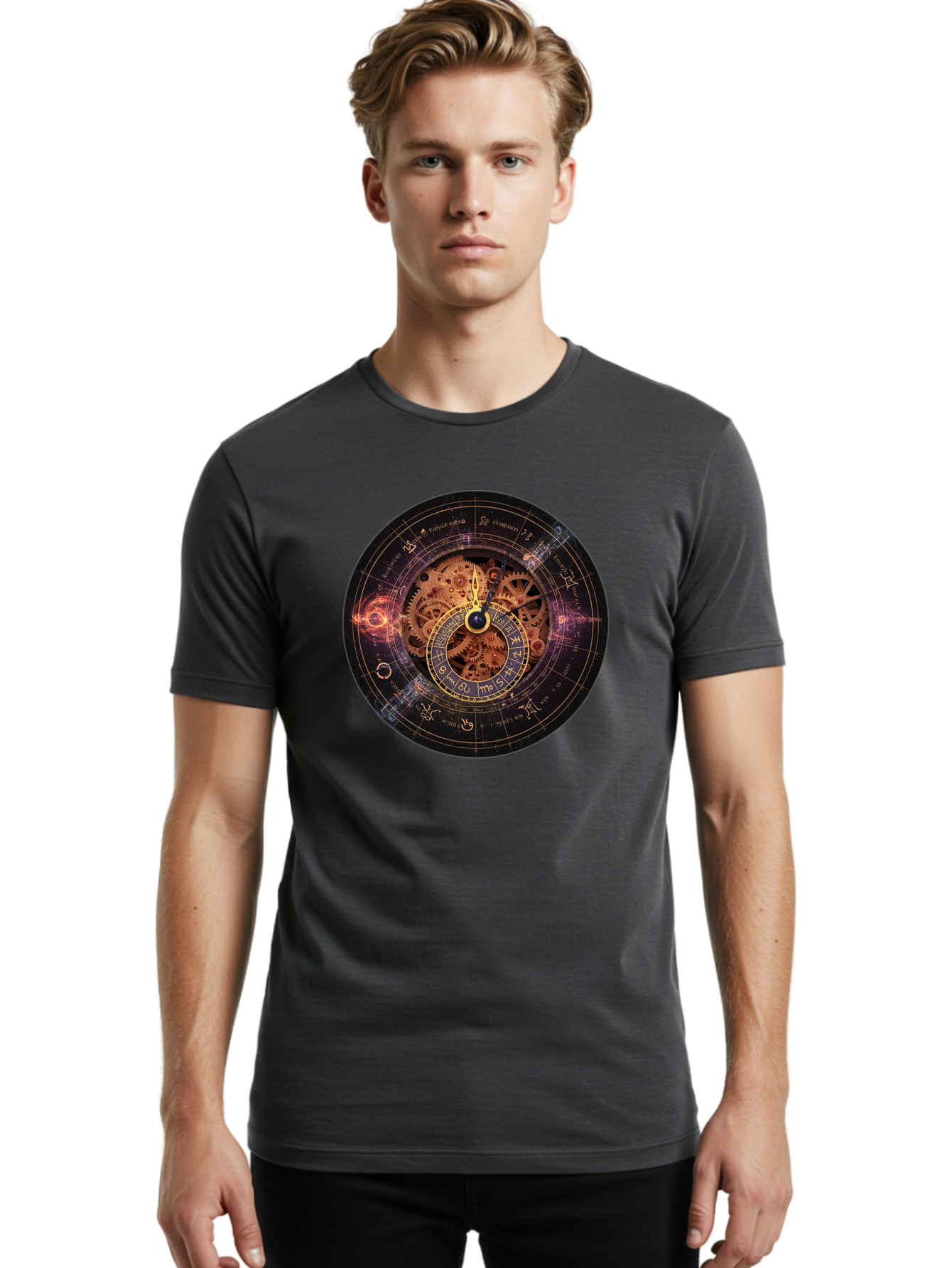 Astrological-Clock Men'S Graphic Tee, 100% Cotton, Comfortable Casual Summer Wear, Machine Washable, Vintage Camera, Old Camera, Antique Camera, Black Camera, Classic Photography, Photography Equipment, Nostalgic Device, Film Camera, Bag151