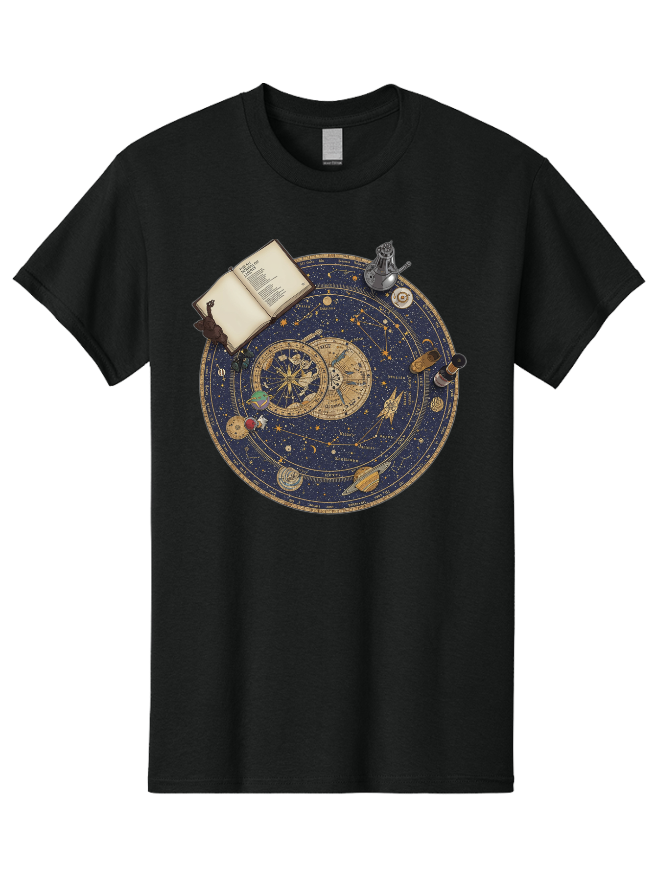 Astronomy-Wheel Men'S Graphic Tee, 100% Cotton, Comfortable Casual Summer Wear, Machine Washable, Vintage Camera, Old Camera, Antique Camera, Black Camera, Classic Photography, Photography Equipment, Nostalgic Device, Film Camera, Camera Art Bag153
