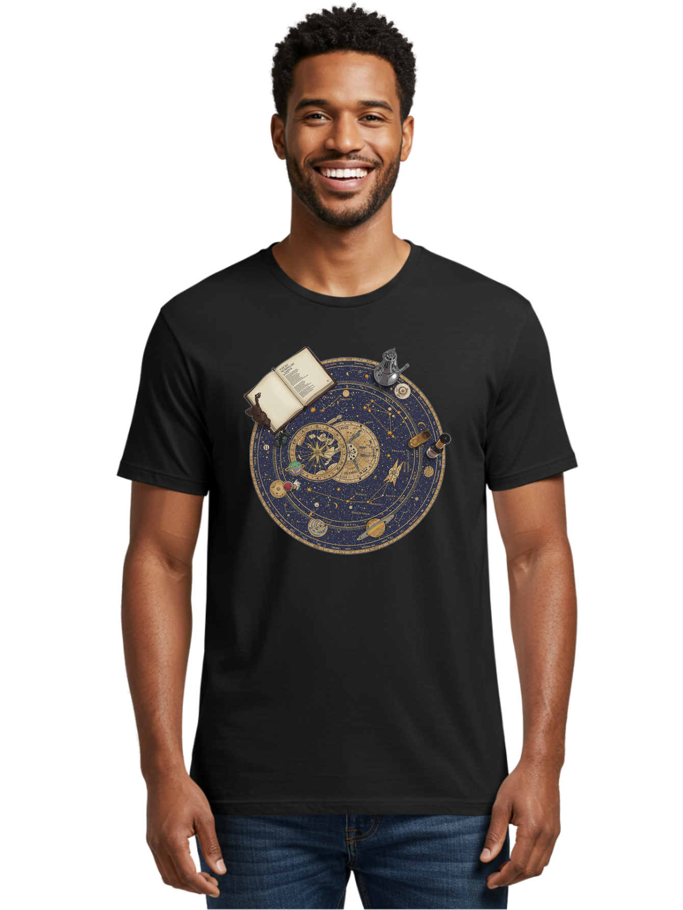 Astronomy-Wheel Men'S Graphic Tee, 100% Cotton, Comfortable Casual Summer Wear, Machine Washable, Vintage Camera, Old Camera, Antique Camera, Black Camera, Classic Photography, Photography Equipment, Nostalgic Device, Film Camera, Camera Art Bag153