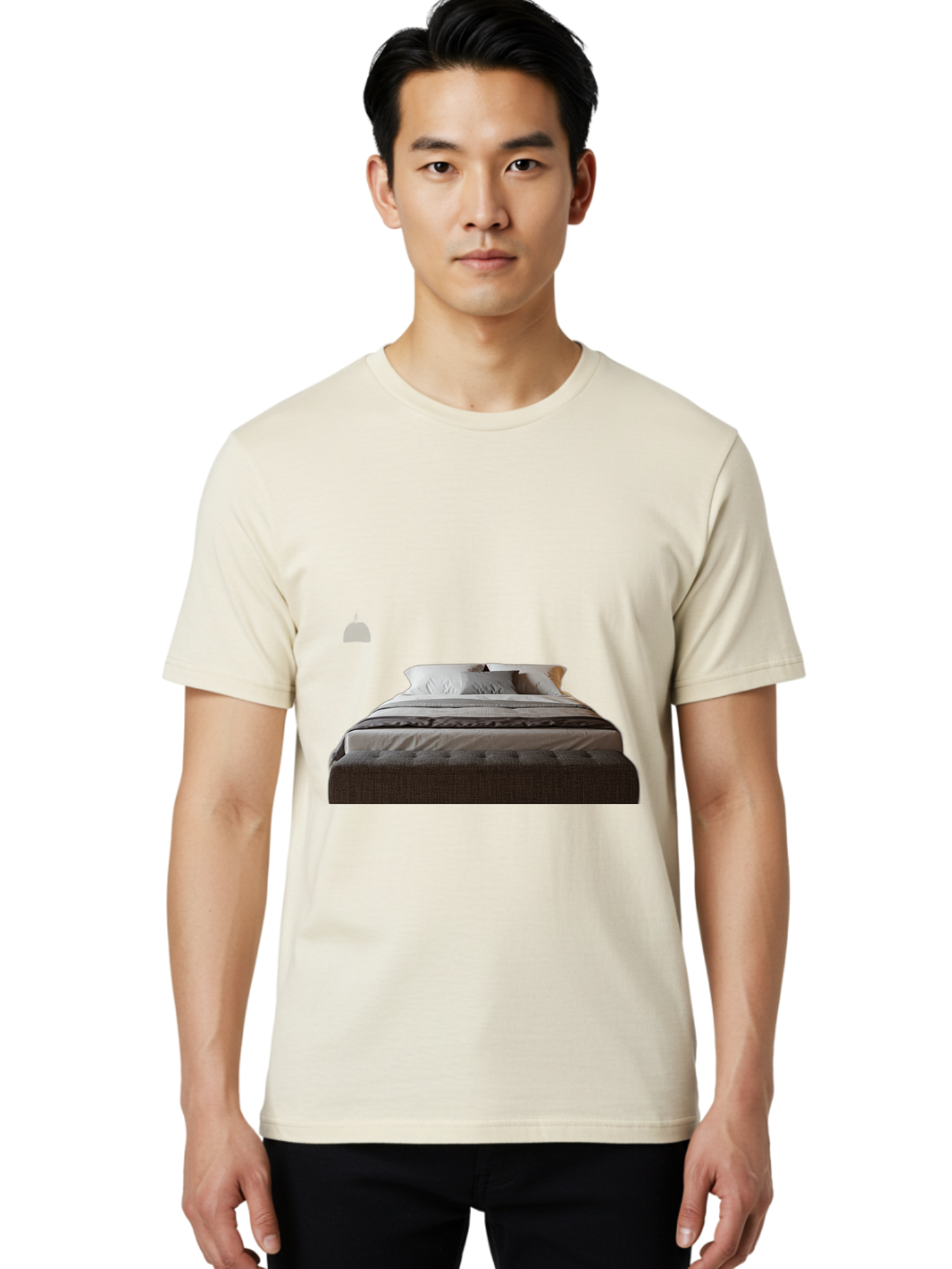 Bed-With-White-Pillows Men'S Graphic Tee, 100% Cotton, Comfortable Casual Summer Wear, Machine Washable, Vintage Camera, Old Camera, Antique Camera, Black Camera, Classic Photography, Photography Equipment, Nostalgic Device, Film Camera, Bag168