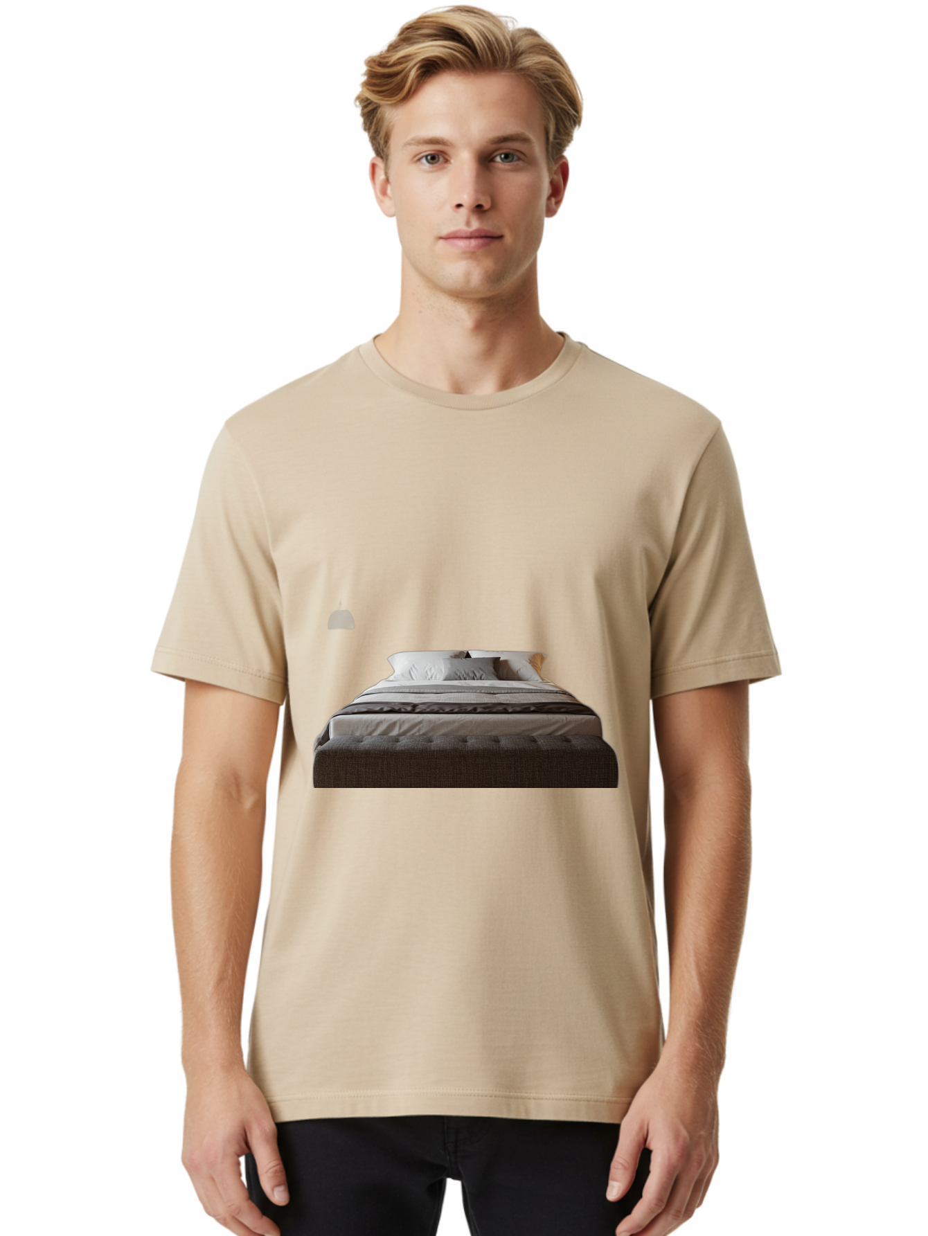 Bed-With-White-Pillows Men'S Graphic Tee, 100% Cotton, Comfortable Casual Summer Wear, Machine Washable, Vintage Camera, Old Camera, Antique Camera, Black Camera, Classic Photography, Photography Equipment, Nostalgic Device, Film Camera, Bag168