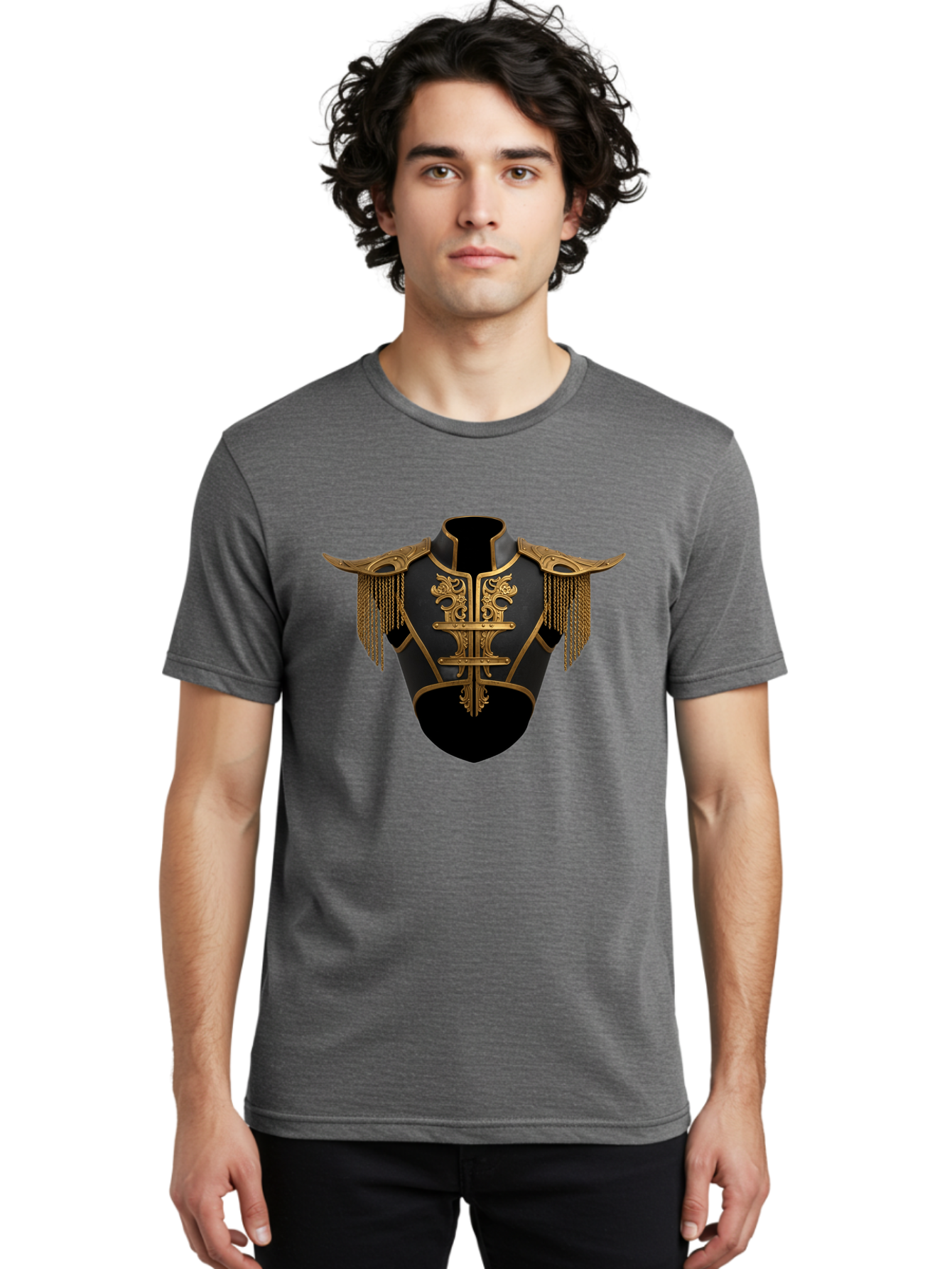Black-And-Gold-Cuirass Men'S Graphic Tee, 100% Cotton, Comfortable Casual Summer Wear, Machine Washable, Vintage Camera, Old Camera, Antique Camera, Black Camera, Classic Photography, Photography Equipment, Nostalgic Device, Film Camera, Bag173