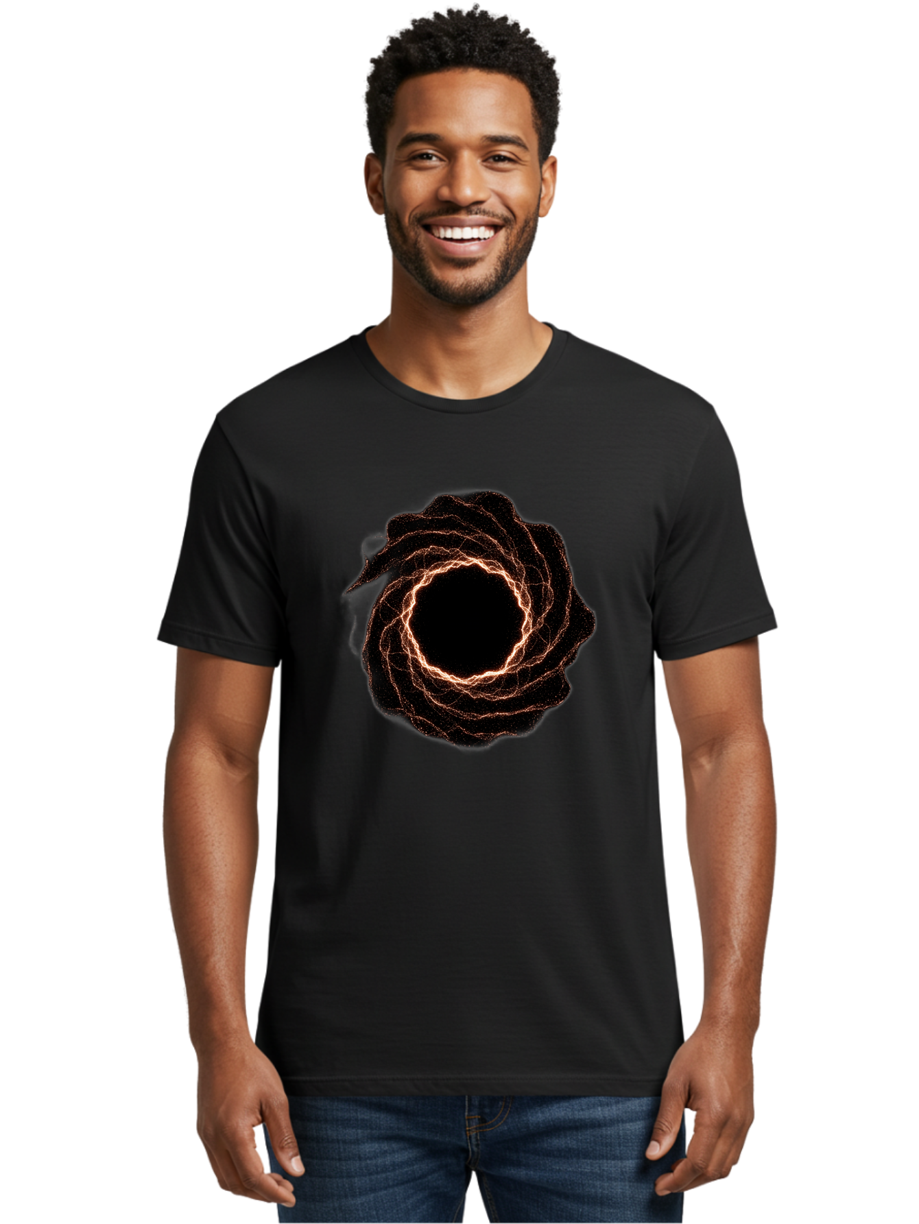 Black-Hole-Vortex Men'S Graphic Tee, 100% Cotton, Comfortable Casual Summer Wear, Machine Washable, Vintage Camera, Old Camera, Antique Camera, Black Camera, Classic Photography, Photography Equipment, Nostalgic Device, Film Camera, Camera Art Bag180