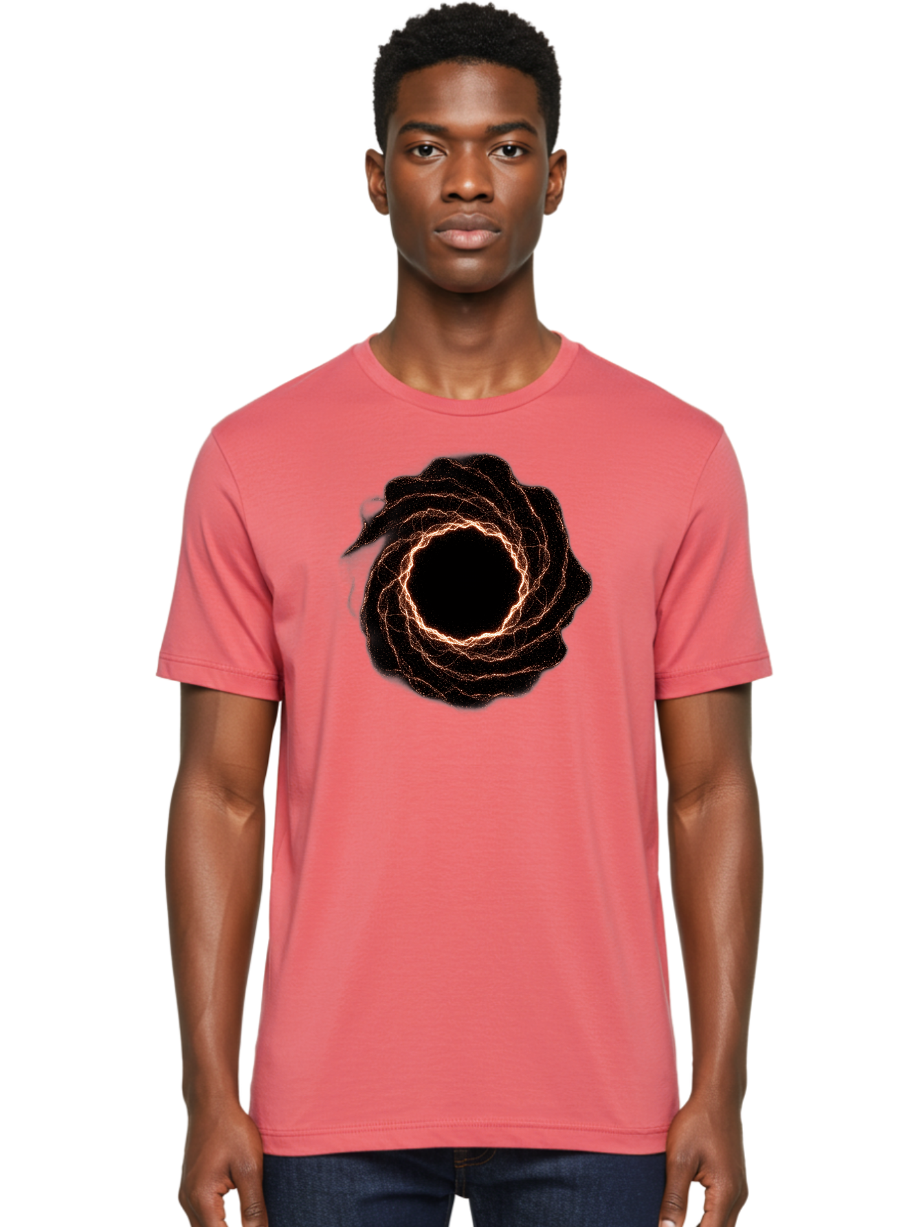 Black-Hole-Vortex Men'S Graphic Tee, 100% Cotton, Comfortable Casual Summer Wear, Machine Washable, Vintage Camera, Old Camera, Antique Camera, Black Camera, Classic Photography, Photography Equipment, Nostalgic Device, Film Camera, Camera Art Bag180