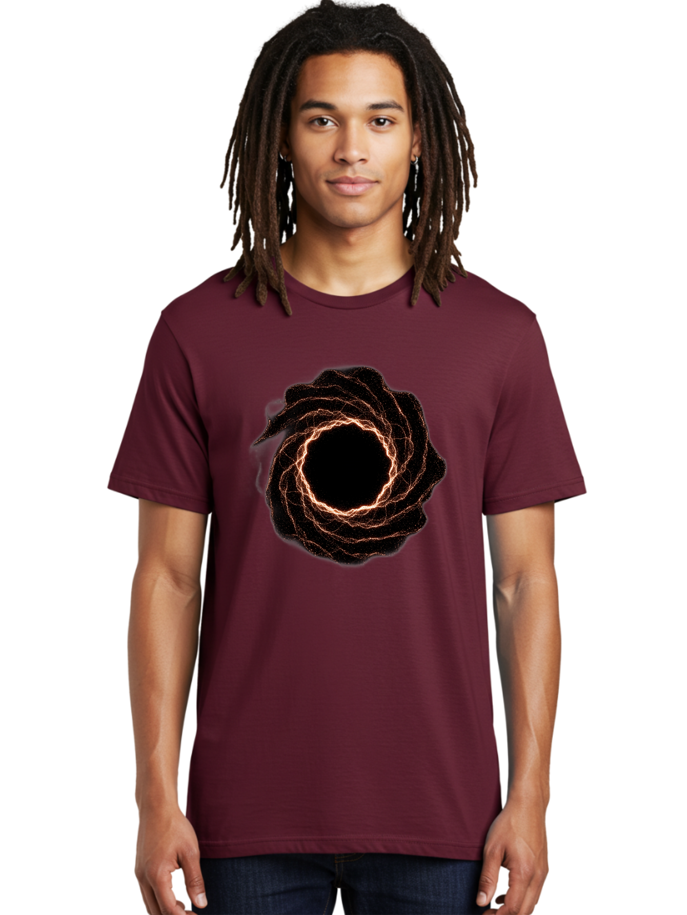 Black-Hole-Vortex Men'S Graphic Tee, 100% Cotton, Comfortable Casual Summer Wear, Machine Washable, Vintage Camera, Old Camera, Antique Camera, Black Camera, Classic Photography, Photography Equipment, Nostalgic Device, Film Camera, Camera Art Bag180