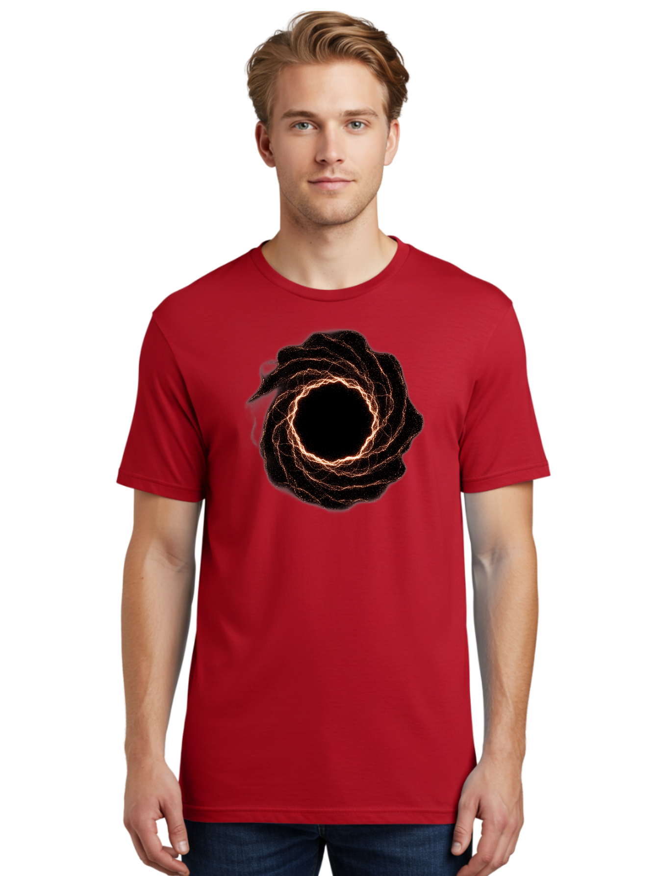 Black-Hole-Vortex Men'S Graphic Tee, 100% Cotton, Comfortable Casual Summer Wear, Machine Washable, Vintage Camera, Old Camera, Antique Camera, Black Camera, Classic Photography, Photography Equipment, Nostalgic Device, Film Camera, Camera Art Bag180