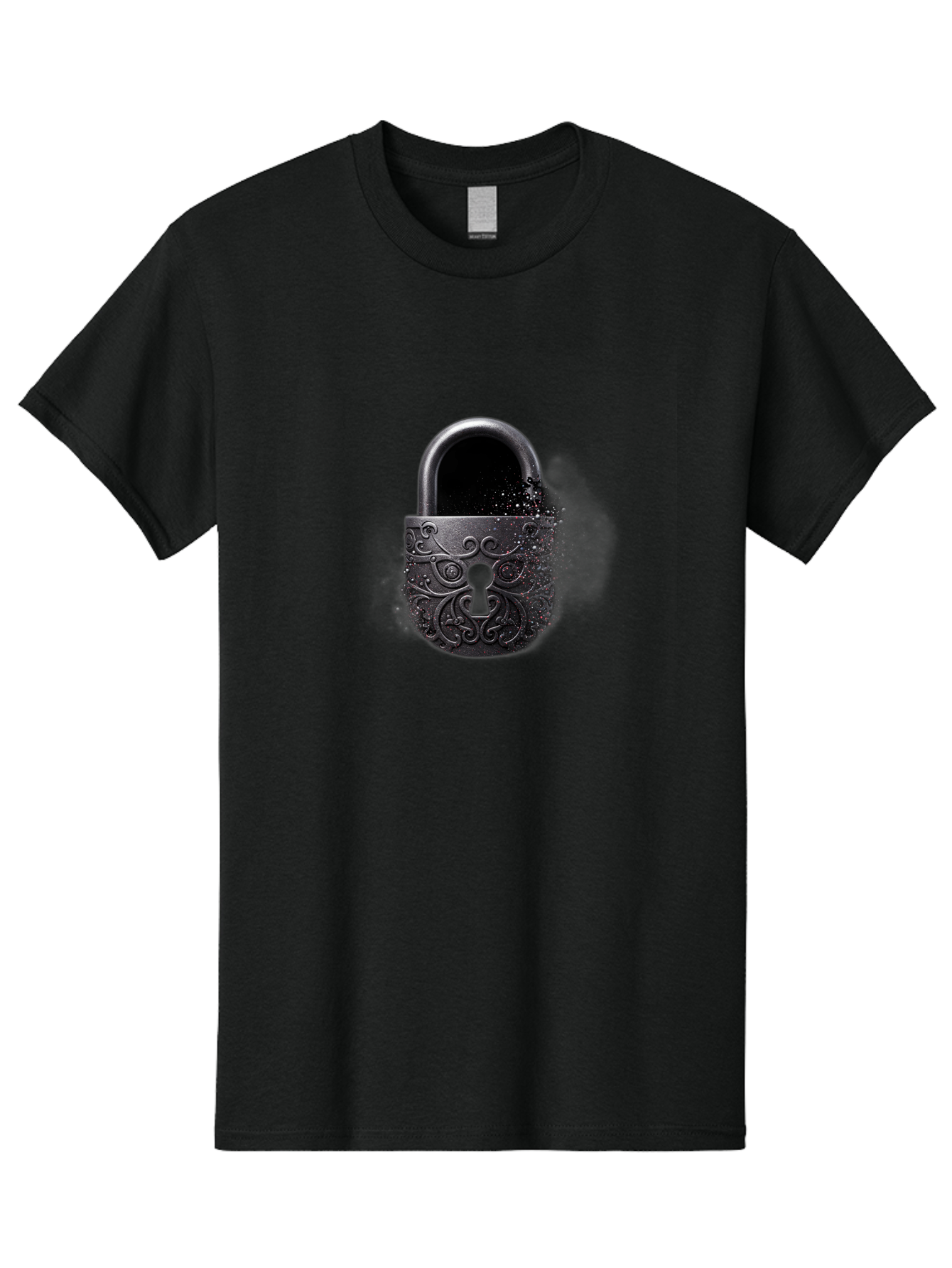 Black-Padlock Men'S Graphic Tee, 100% Cotton, Comfortable Casual Summer Wear, Machine Washable, Vintage Camera, Old Camera, Antique Camera, Black Camera, Classic Photography, Photography Equipment, Nostalgic Device, Film Camera, Camera Art Bag181