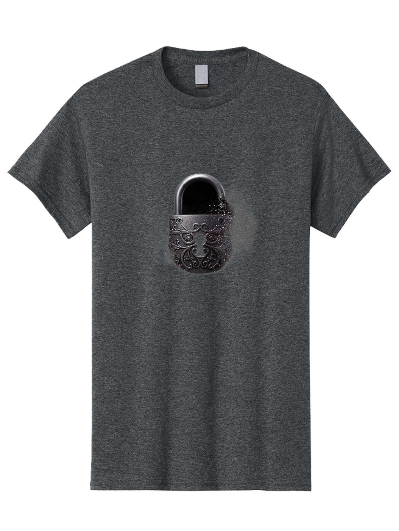 Black-Padlock Men'S Graphic Tee, 100% Cotton, Comfortable Casual Summer Wear, Machine Washable, Vintage Camera, Old Camera, Antique Camera, Black Camera, Classic Photography, Photography Equipment, Nostalgic Device, Film Camera, Camera Art Bag181