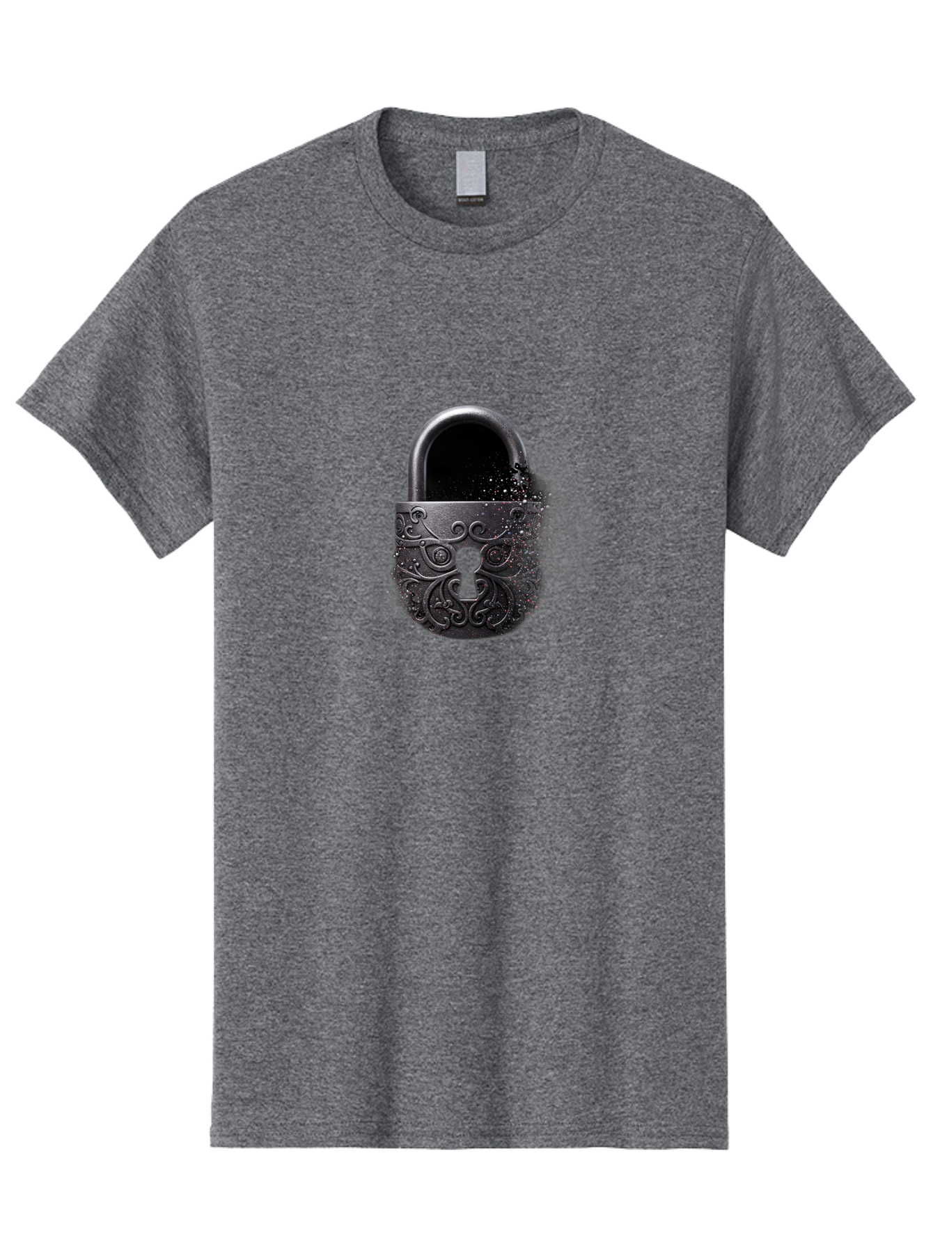 Black-Padlock Men'S Graphic Tee, 100% Cotton, Comfortable Casual Summer Wear, Machine Washable, Vintage Camera, Old Camera, Antique Camera, Black Camera, Classic Photography, Photography Equipment, Nostalgic Device, Film Camera, Camera Art Bag181