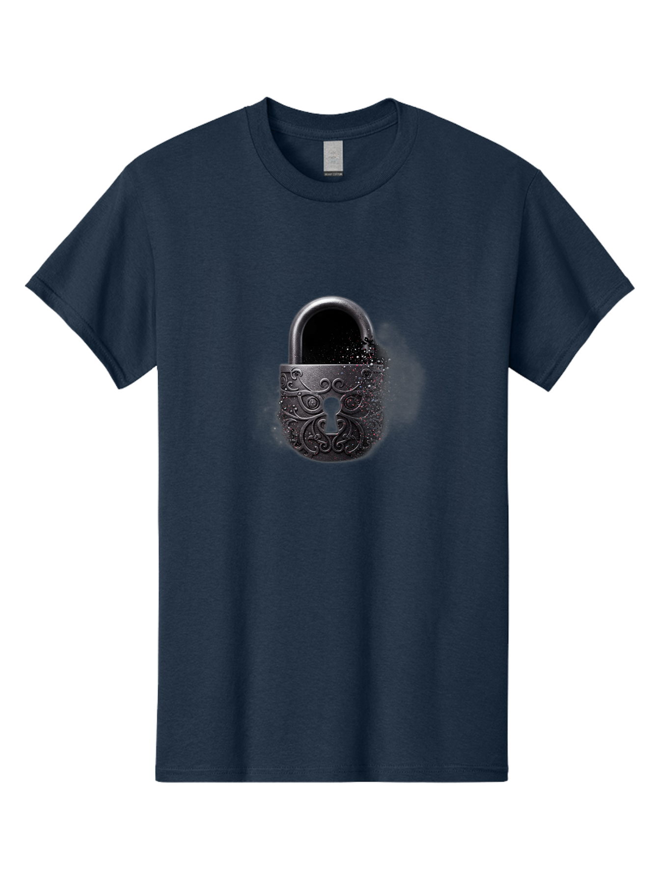 Black-Padlock Men'S Graphic Tee, 100% Cotton, Comfortable Casual Summer Wear, Machine Washable, Vintage Camera, Old Camera, Antique Camera, Black Camera, Classic Photography, Photography Equipment, Nostalgic Device, Film Camera, Camera Art Bag181