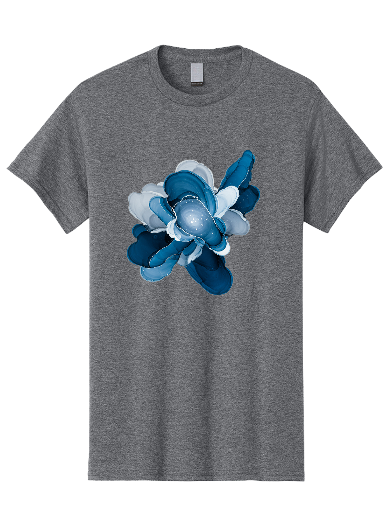 Blue-Digital-Flower Men'S Graphic Tee, 100% Cotton, Comfortable Casual Summer Wear, Machine Washable, Vintage Camera, Old Camera, Antique Camera, Black Camera, Classic Photography, Photography Equipment, Nostalgic Device, Film Camera, Bag191