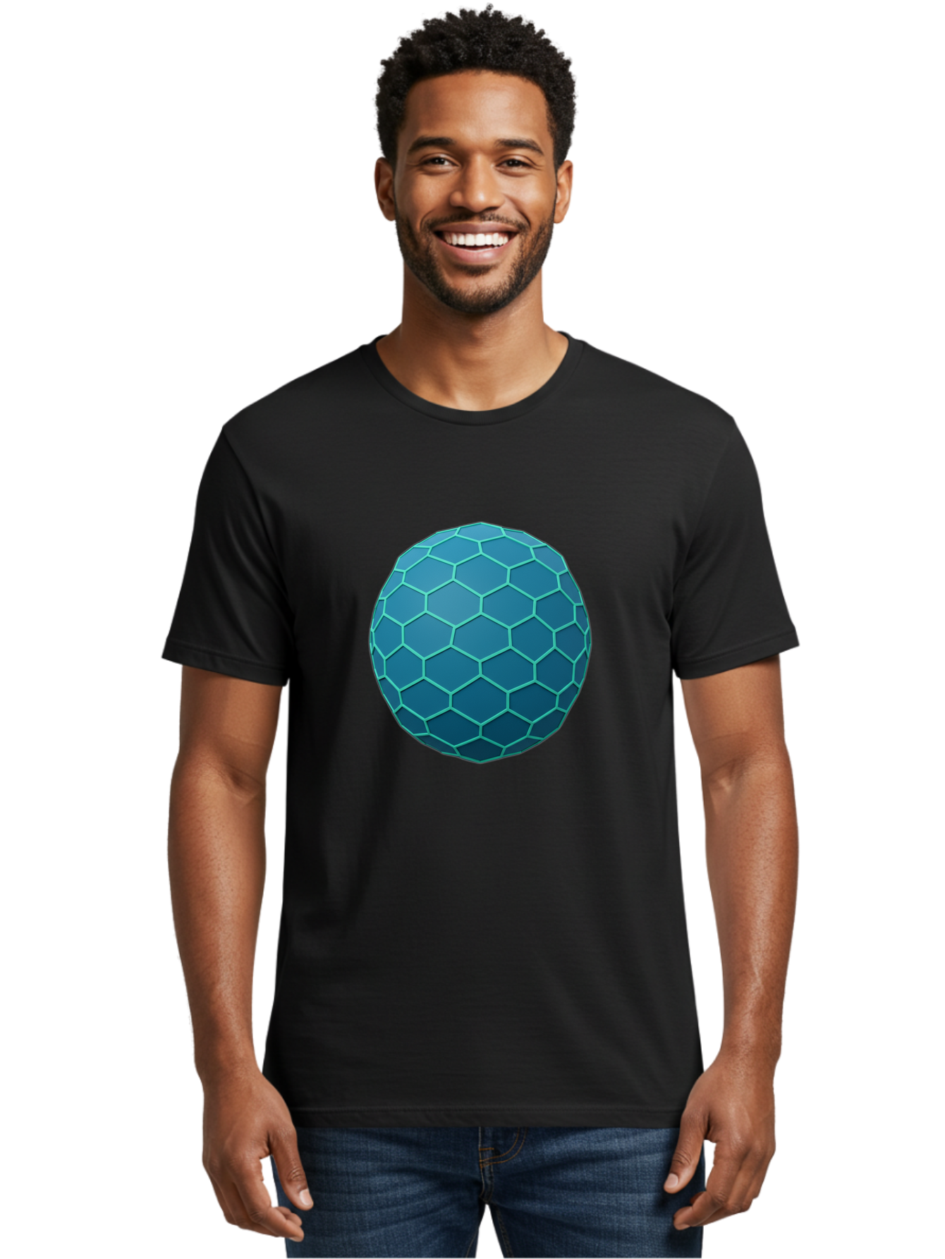 Blue-Hexagonal-Sphere Men'S Graphic Tee, 100% Cotton, Comfortable Casual Summer Wear, Machine Washable, Vintage Camera, Old Camera, Antique Camera, Black Camera, Classic Photography, Photography Equipment, Nostalgic Device, Film Camera, Bag194