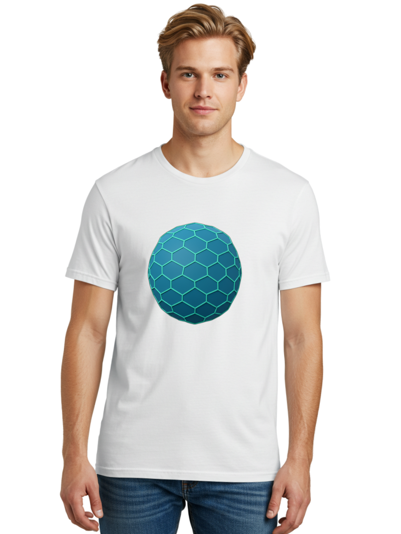 Blue-Hexagonal-Sphere Men'S Graphic Tee, 100% Cotton, Comfortable Casual Summer Wear, Machine Washable, Vintage Camera, Old Camera, Antique Camera, Black Camera, Classic Photography, Photography Equipment, Nostalgic Device, Film Camera, Bag194