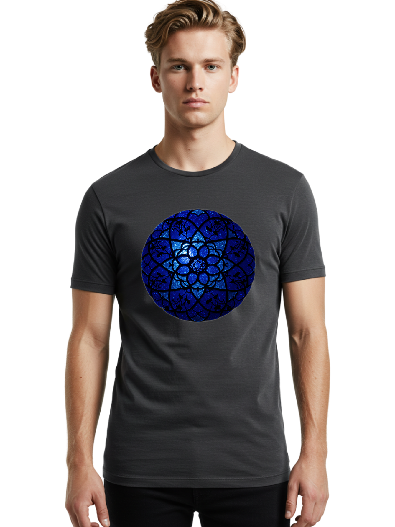 Blue-Lotus-Mandala Men'S Graphic Tee, 100% Cotton, Comfortable Casual Summer Wear, Machine Washable, Vintage Camera, Old Camera, Antique Camera, Black Camera, Classic Photography, Photography Equipment, Nostalgic Device, Film Camera, Bag196