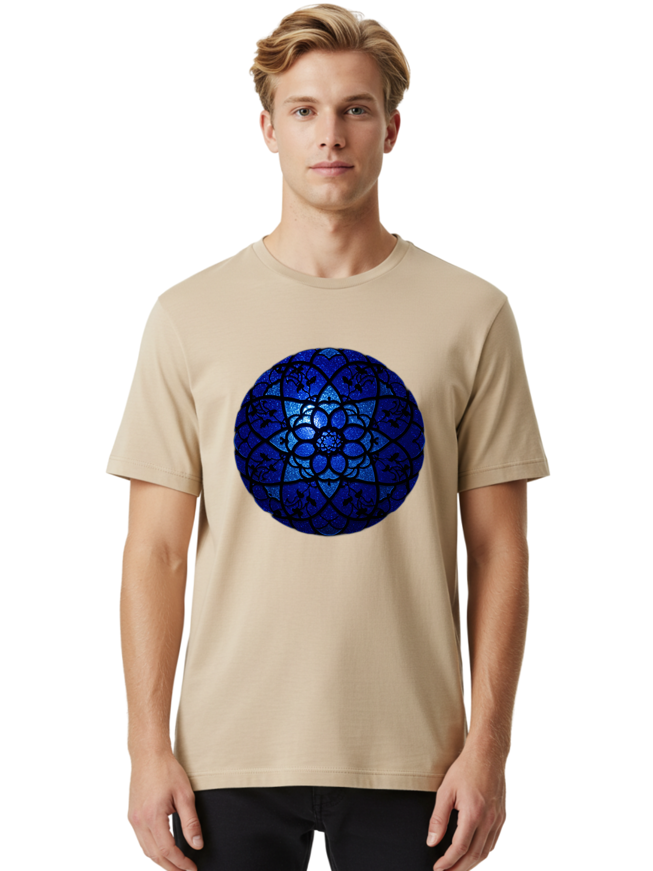 Blue-Lotus-Mandala Men'S Graphic Tee, 100% Cotton, Comfortable Casual Summer Wear, Machine Washable, Vintage Camera, Old Camera, Antique Camera, Black Camera, Classic Photography, Photography Equipment, Nostalgic Device, Film Camera, Bag196
