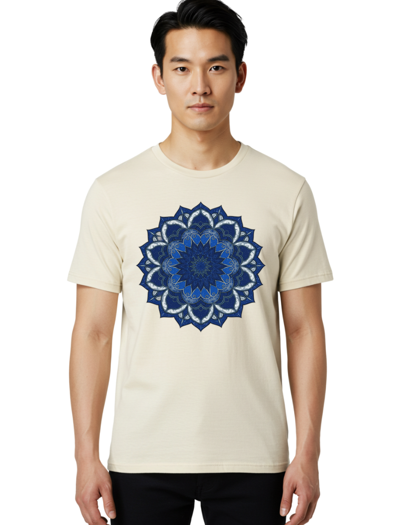Blue-Mandala Men'S Graphic Tee, 100% Cotton, Comfortable Casual Summer Wear, Machine Washable, Vintage Camera, Old Camera, Antique Camera, Black Camera, Classic Photography, Photography Equipment, Nostalgic Device, Film Camera, Camera Art Bag197