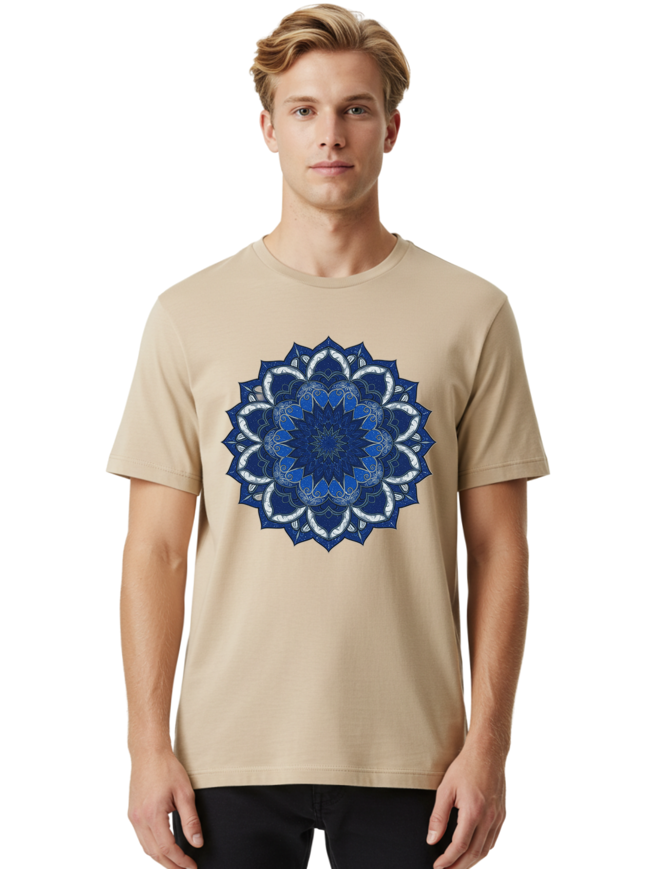 Blue-Mandala Men'S Graphic Tee, 100% Cotton, Comfortable Casual Summer Wear, Machine Washable, Vintage Camera, Old Camera, Antique Camera, Black Camera, Classic Photography, Photography Equipment, Nostalgic Device, Film Camera, Camera Art Bag197