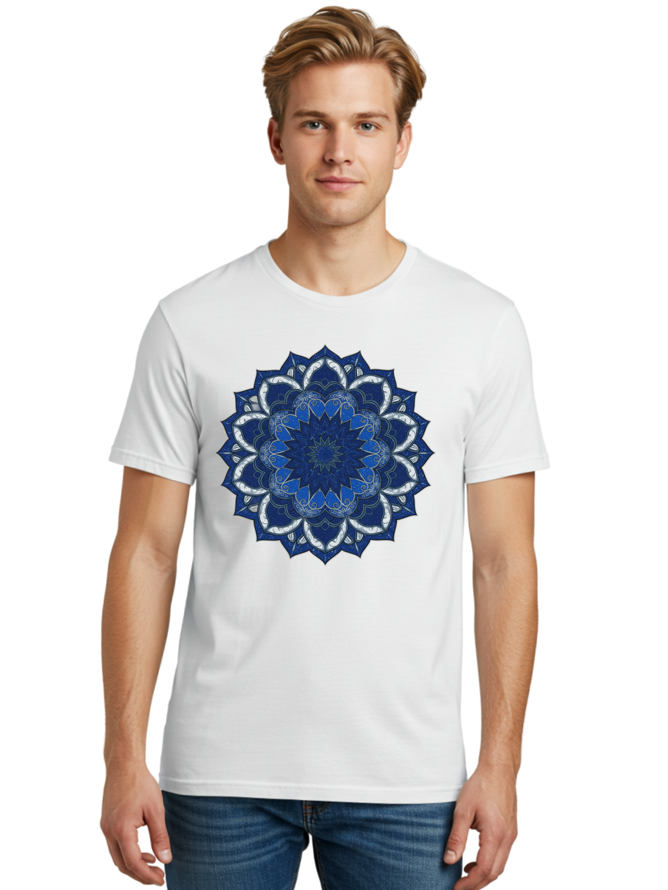 Blue-Mandala Men'S Graphic Tee, 100% Cotton, Comfortable Casual Summer Wear, Machine Washable, Vintage Camera, Old Camera, Antique Camera, Black Camera, Classic Photography, Photography Equipment, Nostalgic Device, Film Camera, Camera Art Bag197