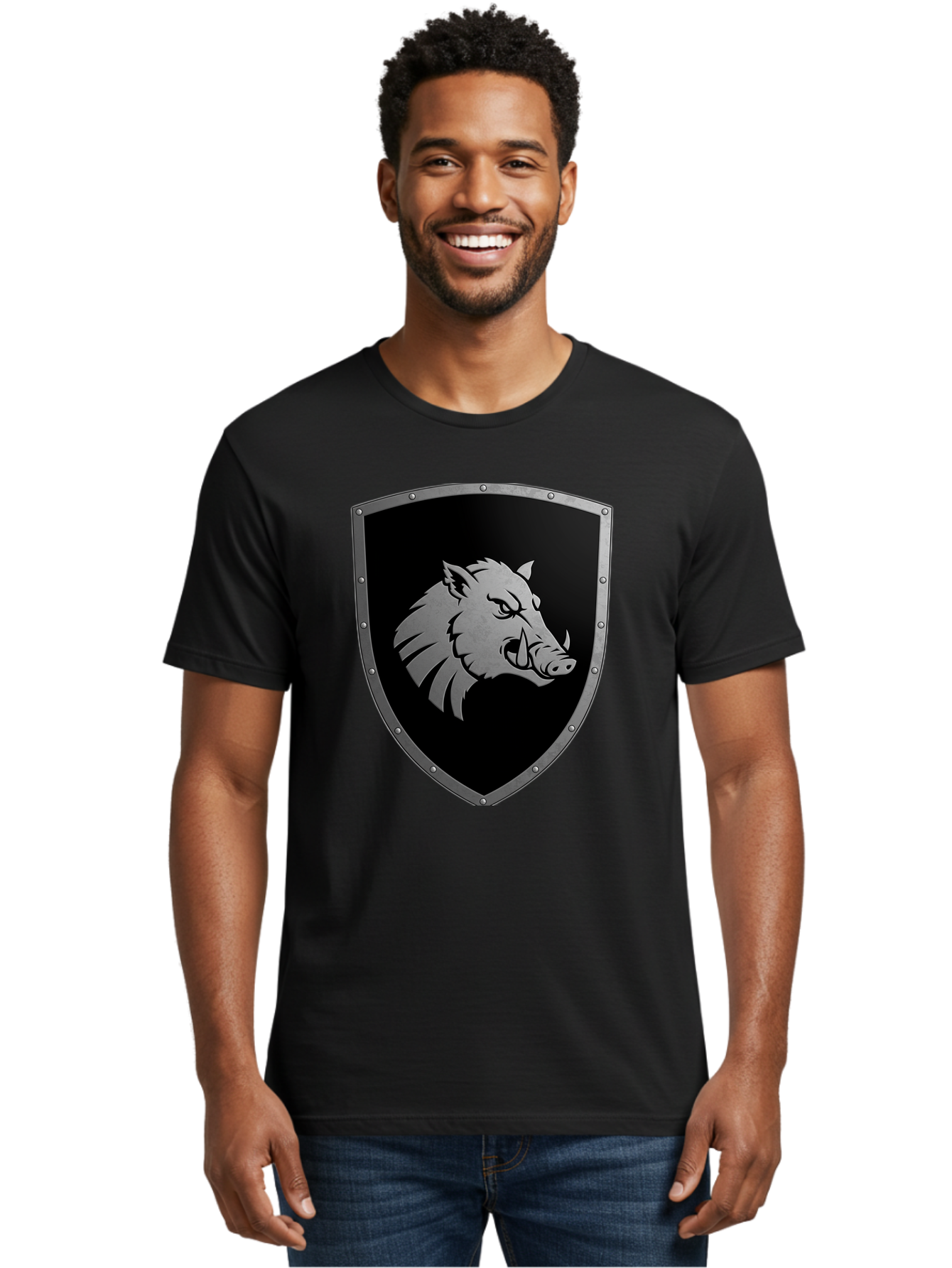 Boar-Head-Shield Men'S Graphic Tee, 100% Cotton, Comfortable Casual Summer Wear, Machine Washable, Vintage Camera, Old Camera, Antique Camera, Black Camera, Classic Photography, Photography Equipment, Nostalgic Device, Film Camera, Camera Art Bag210