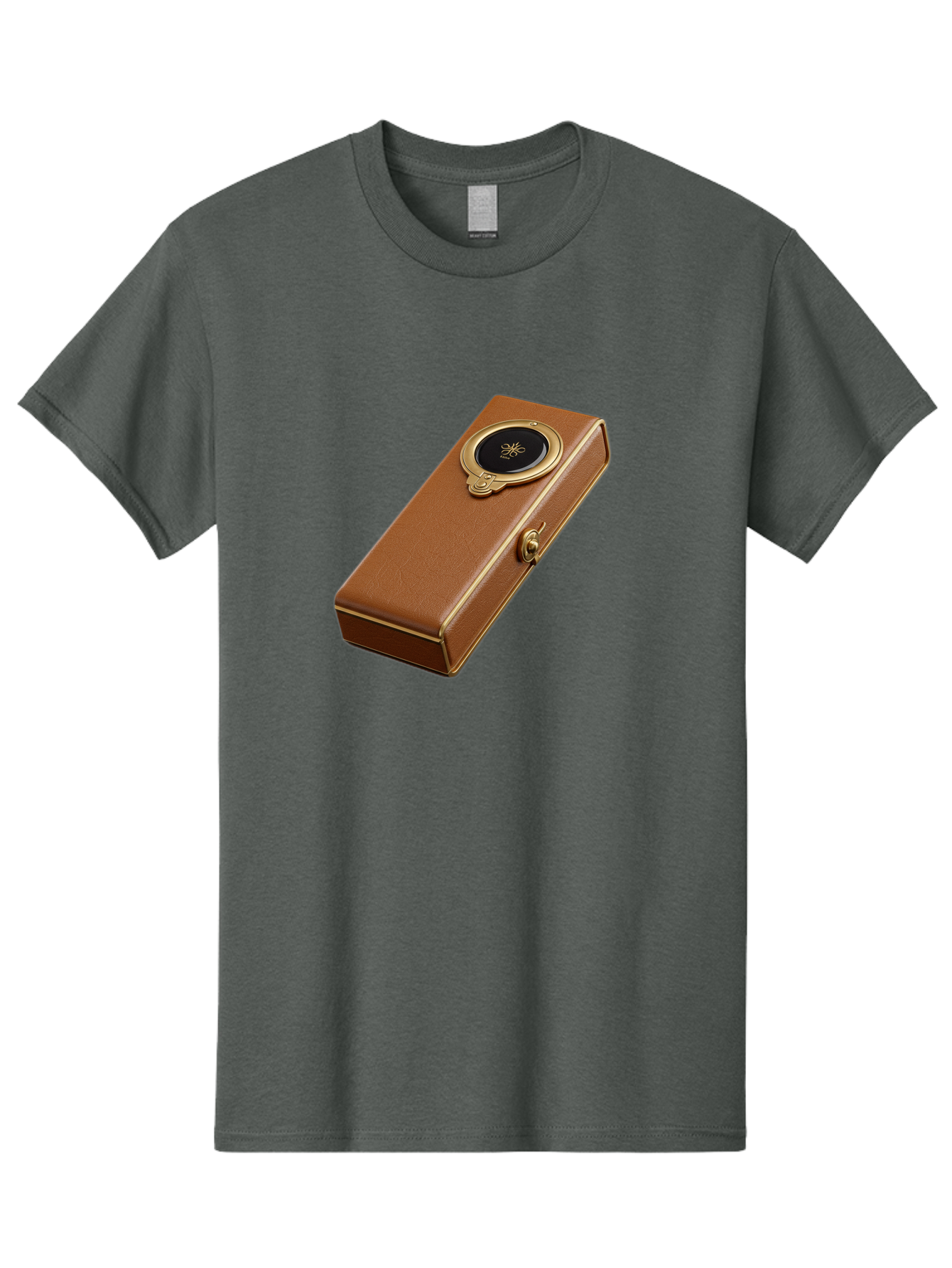 Brown-Leather-Box Men'S Graphic Tee, 100% Cotton, Comfortable Casual Summer Wear, Machine Washable, Vintage Camera, Old Camera, Antique Camera, Black Camera, Classic Photography, Photography Equipment, Nostalgic Device, Film Camera, Camera Art Bag217