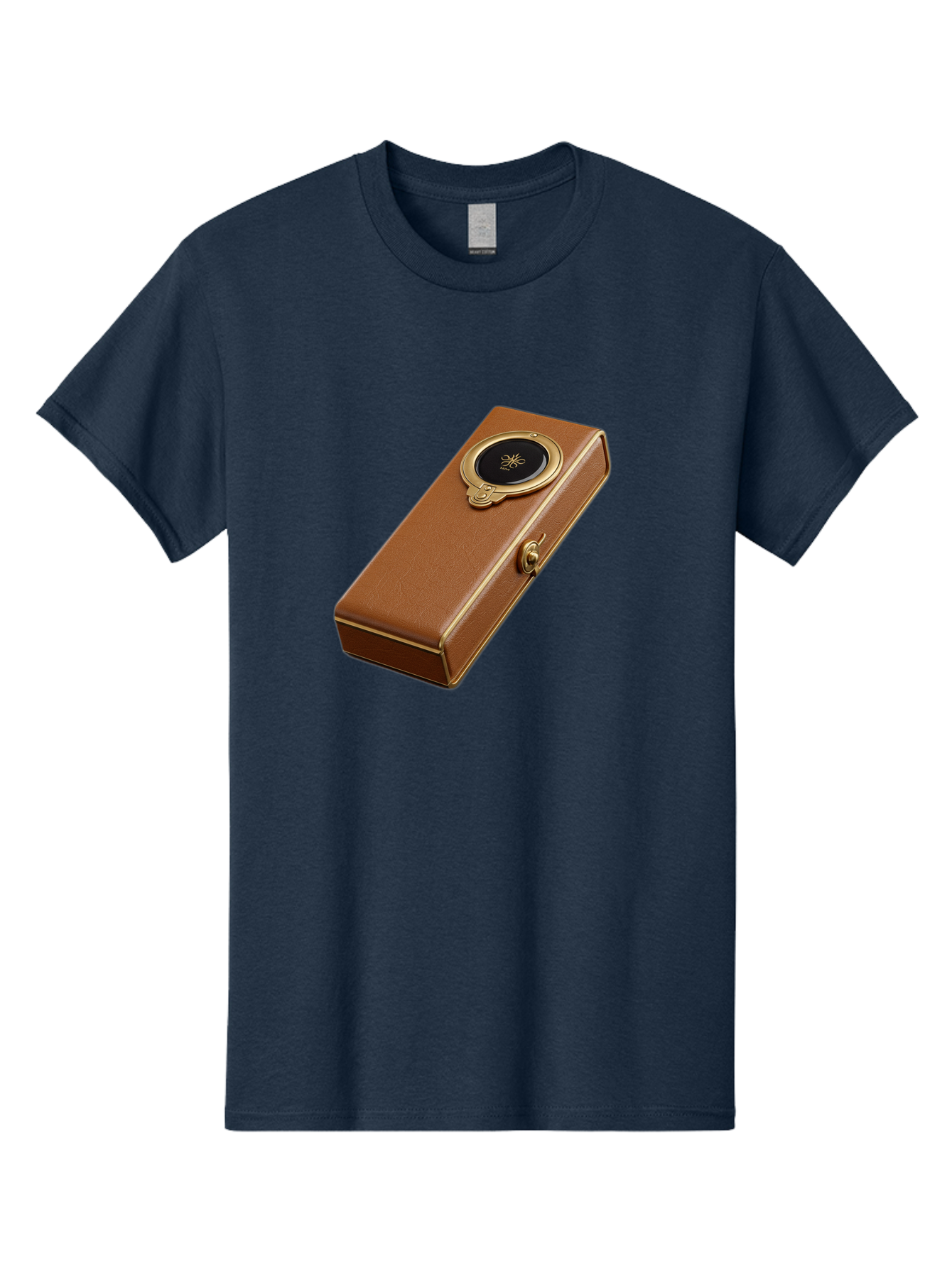 Brown-Leather-Box Men'S Graphic Tee, 100% Cotton, Comfortable Casual Summer Wear, Machine Washable, Vintage Camera, Old Camera, Antique Camera, Black Camera, Classic Photography, Photography Equipment, Nostalgic Device, Film Camera, Camera Art Bag217