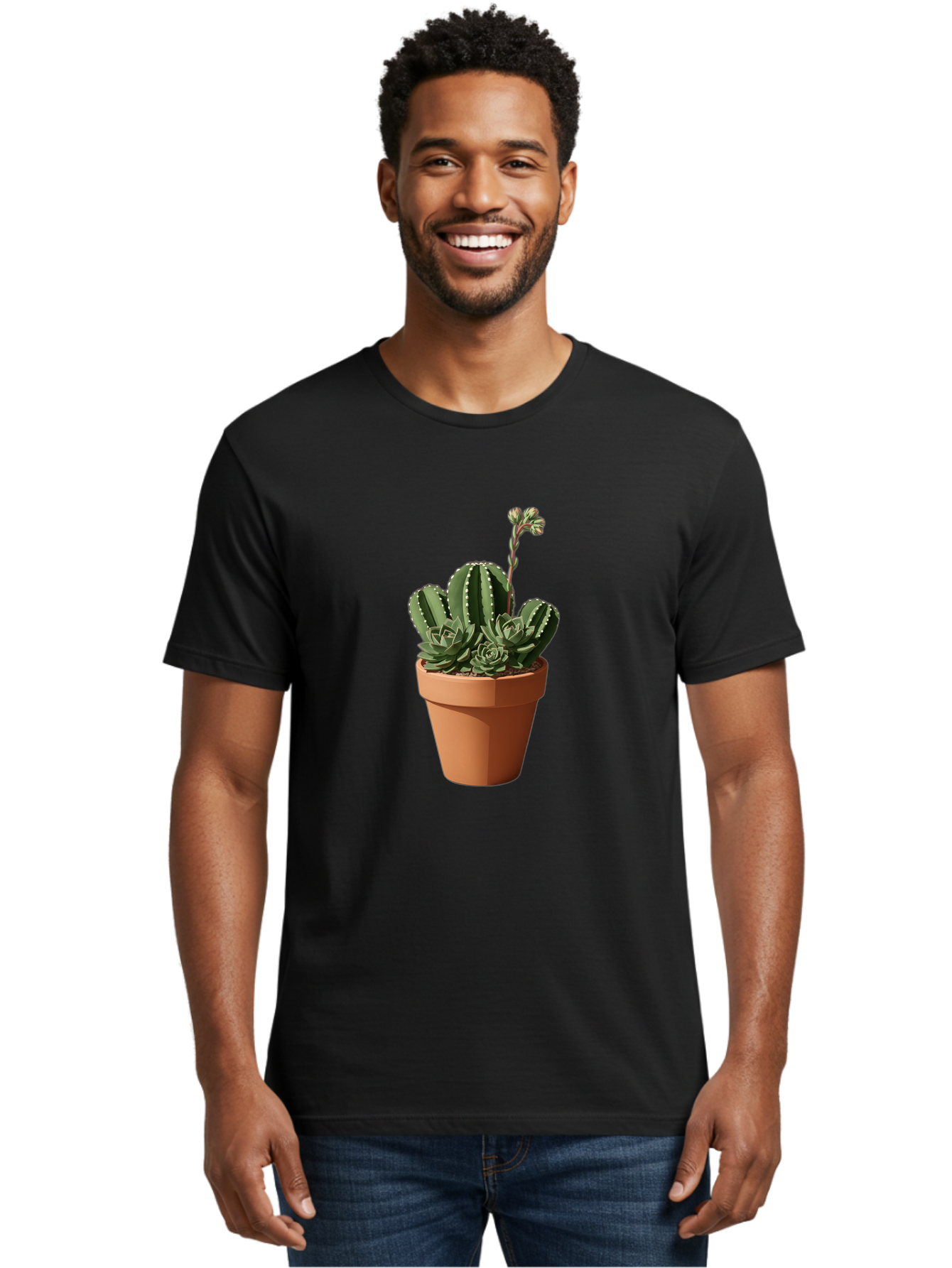Cactus-In-Terracotta-Pot Men'S Graphic Tee, 100% Cotton, Comfortable Casual Summer Wear, Machine Washable, Vintage Camera, Old Camera, Antique Camera, Black Camera, Classic Photography, Photography Equipment, Nostalgic Device, Film Camera, Bag237