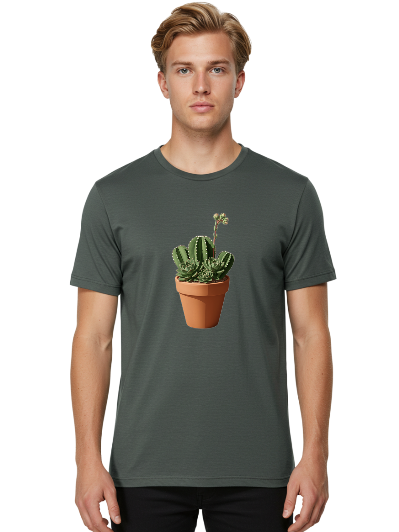 Cactus-In-Terracotta-Pot Men'S Graphic Tee, 100% Cotton, Comfortable Casual Summer Wear, Machine Washable, Vintage Camera, Old Camera, Antique Camera, Black Camera, Classic Photography, Photography Equipment, Nostalgic Device, Film Camera, Bag237