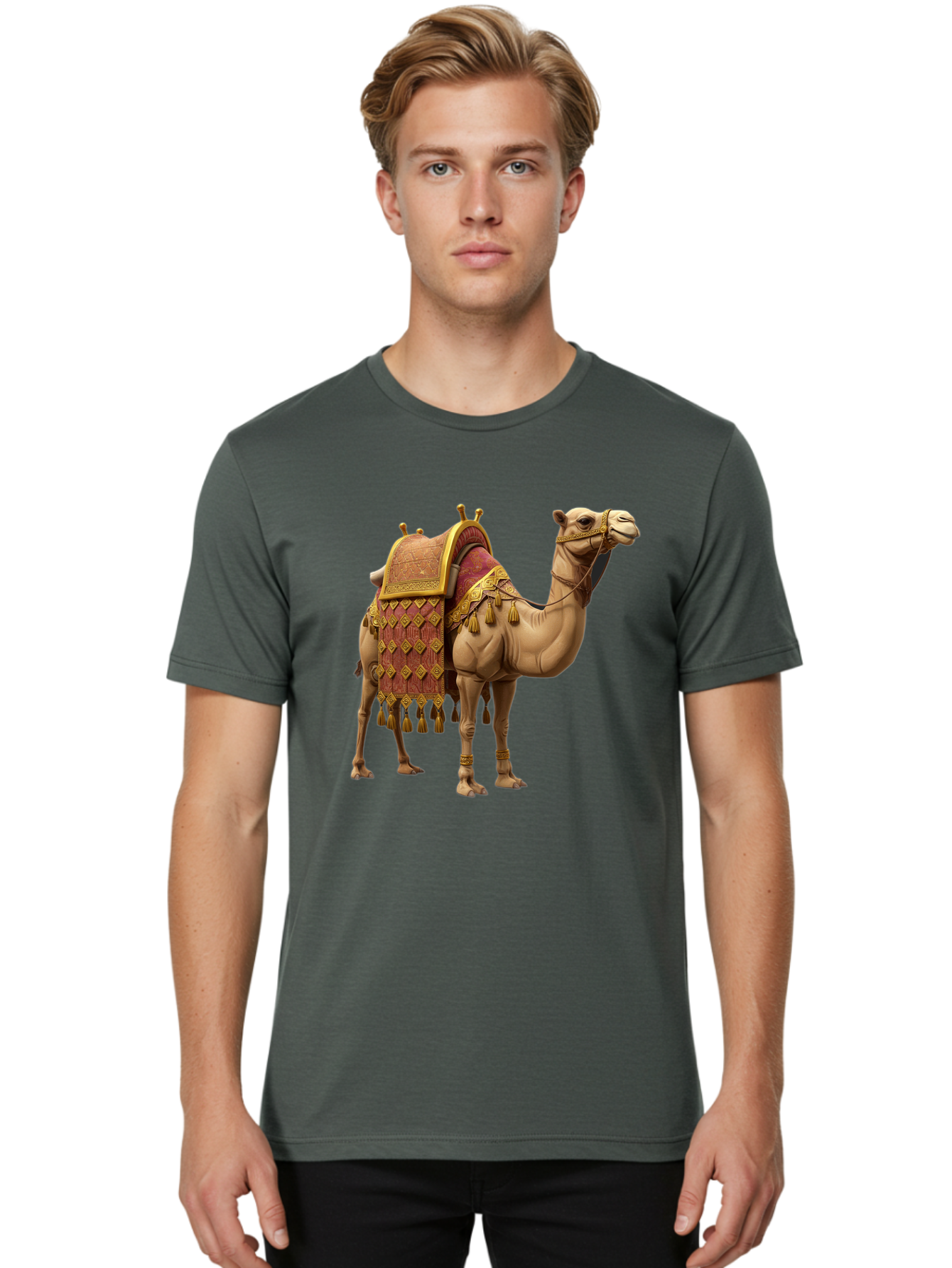 Camel-2 Men'S Graphic Tee, 100% Cotton, Comfortable Casual Summer Wear, Machine Washable, Vintage Camera, Old Camera, Antique Camera, Black Camera, Classic Photography, Photography Equipment, Nostalgic Device, Film Camera, Camera Art Bag240