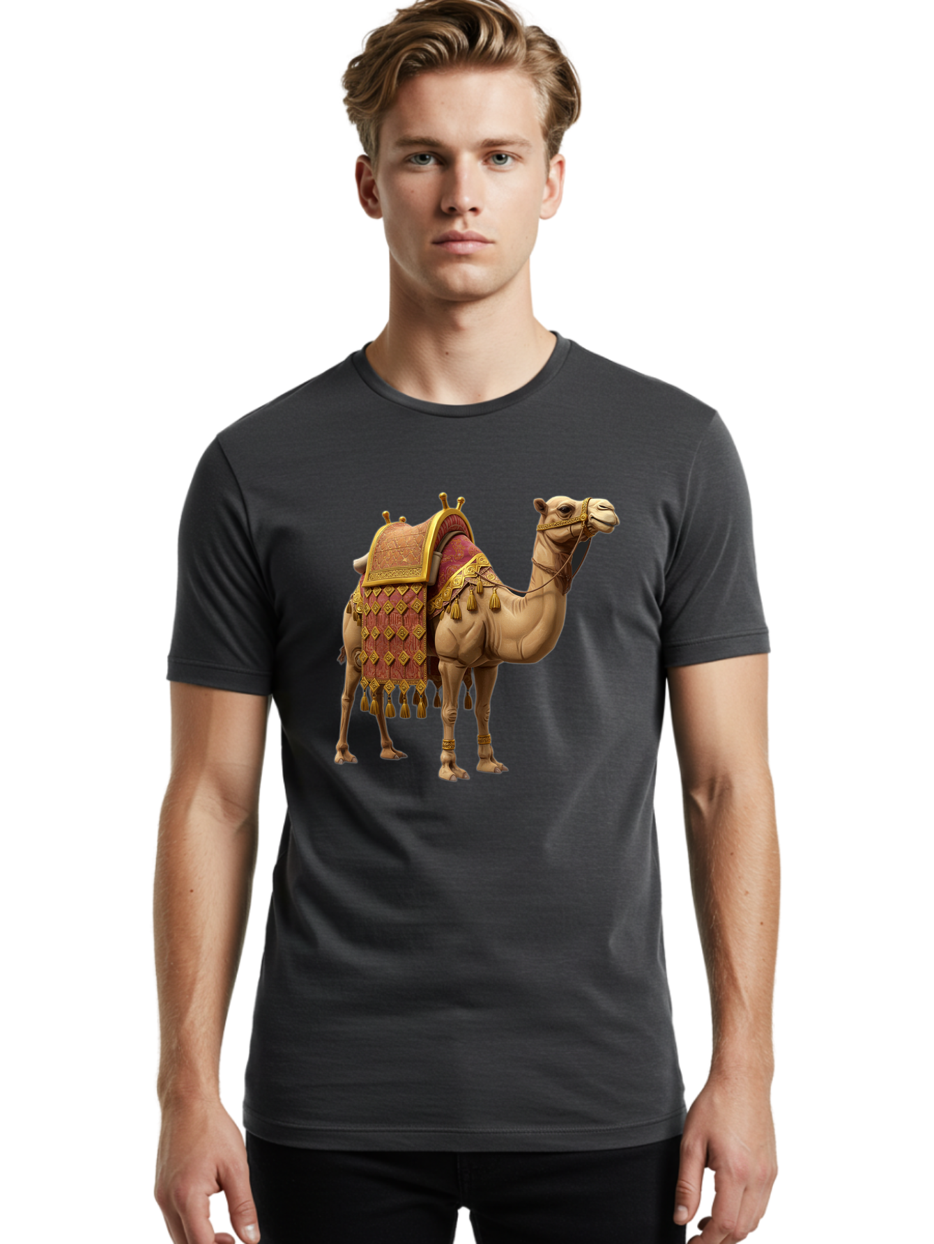 Camel-2 Men'S Graphic Tee, 100% Cotton, Comfortable Casual Summer Wear, Machine Washable, Vintage Camera, Old Camera, Antique Camera, Black Camera, Classic Photography, Photography Equipment, Nostalgic Device, Film Camera, Camera Art Bag240