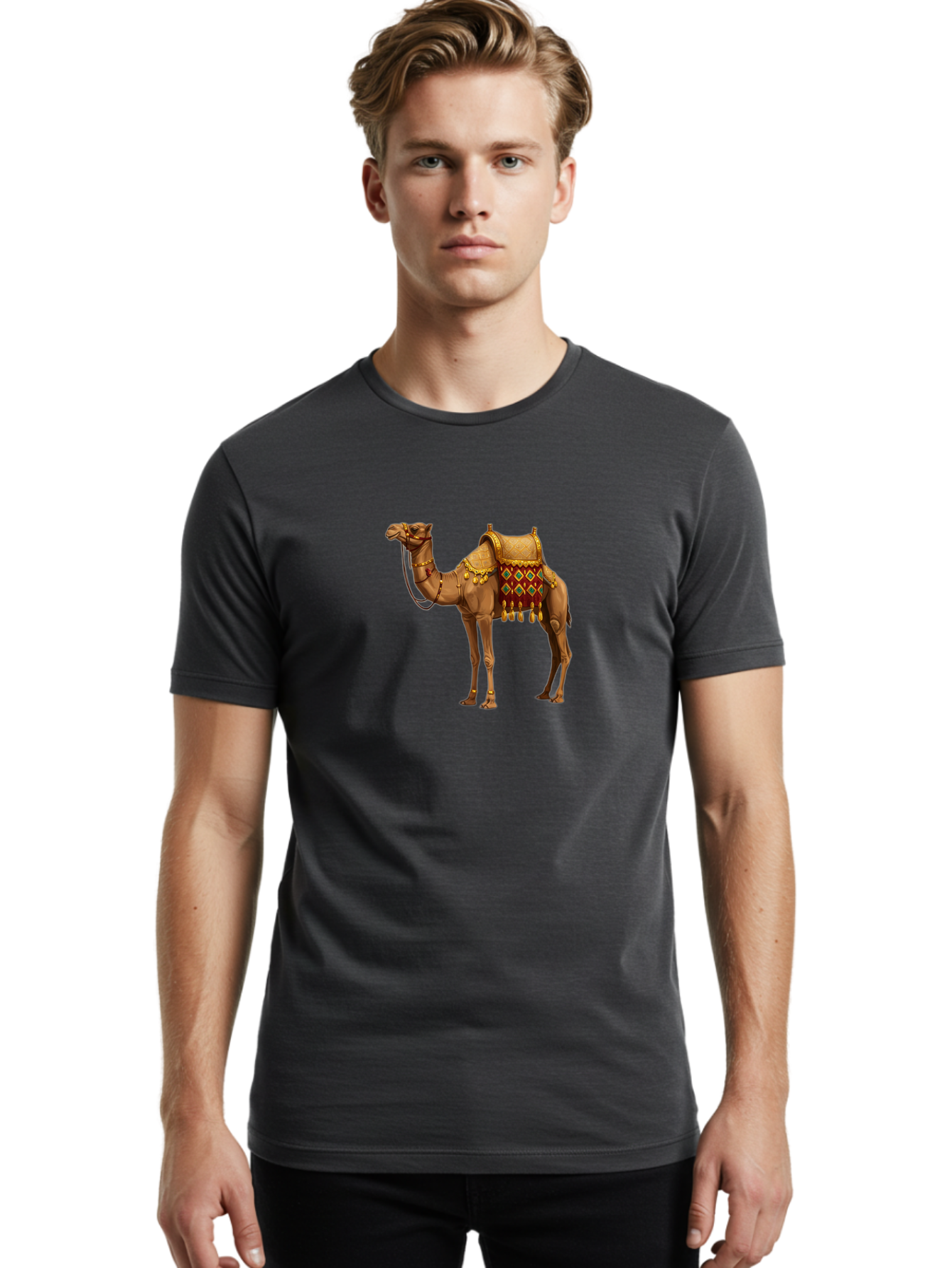 Camel-3 Men'S Graphic Tee, 100% Cotton, Comfortable Casual Summer Wear, Machine Washable, Vintage Camera, Old Camera, Antique Camera, Black Camera, Classic Photography, Photography Equipment, Nostalgic Device, Film Camera, Camera Art Bag241