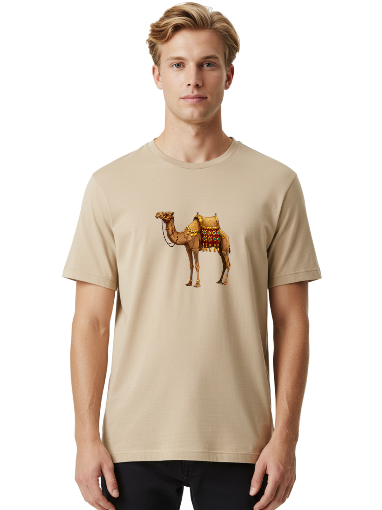 Camel-3 Men'S Graphic Tee, 100% Cotton, Comfortable Casual Summer Wear, Machine Washable, Vintage Camera, Old Camera, Antique Camera, Black Camera, Classic Photography, Photography Equipment, Nostalgic Device, Film Camera, Camera Art Bag241
