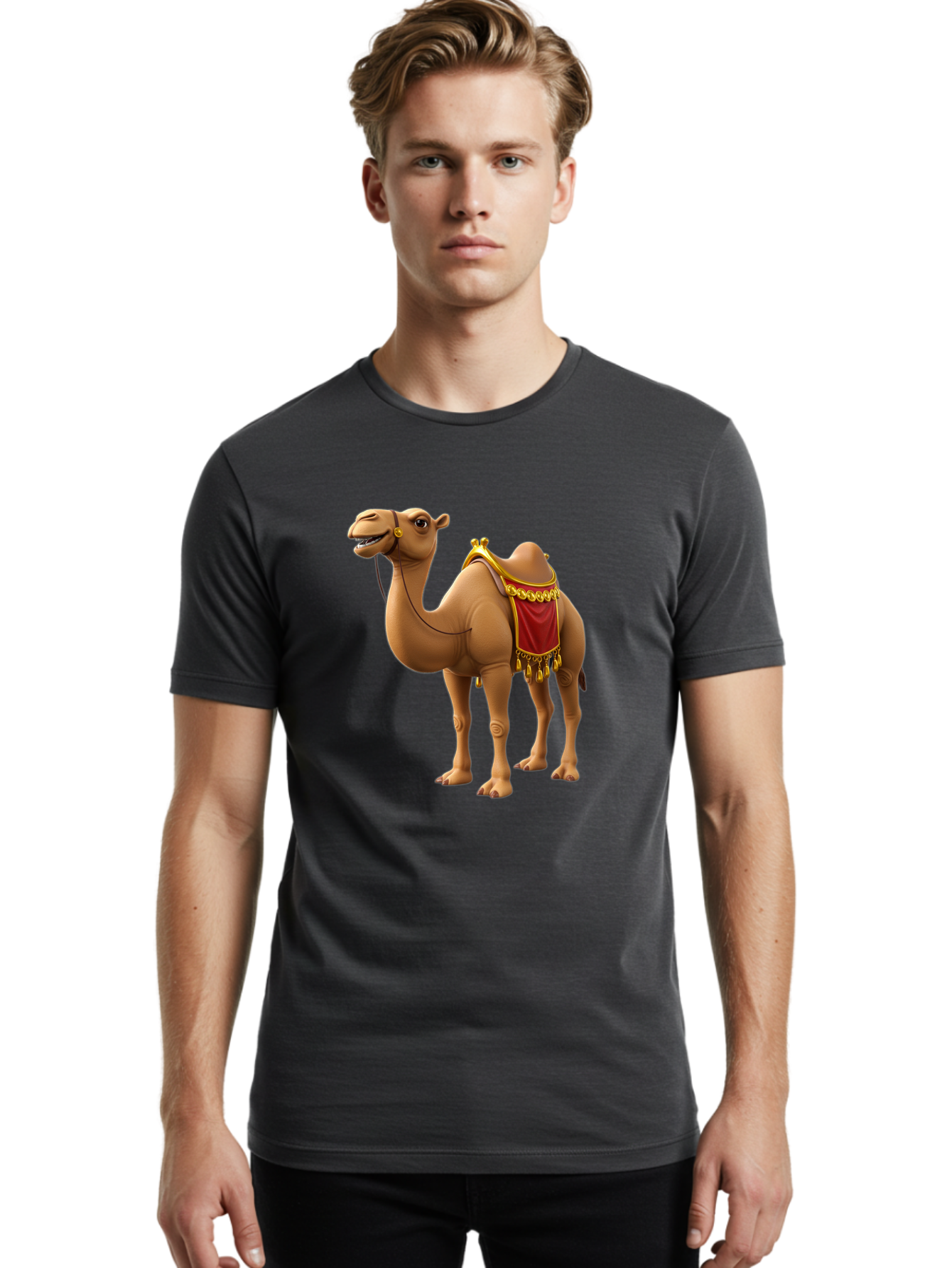 Camel-With-Red-Saddle Men'S Graphic Tee, 100% Cotton, Comfortable Casual Summer Wear, Machine Washable, Vintage Camera, Old Camera, Antique Camera, Black Camera, Classic Photography, Photography Equipment, Nostalgic Device, Film Camera, Bag242
