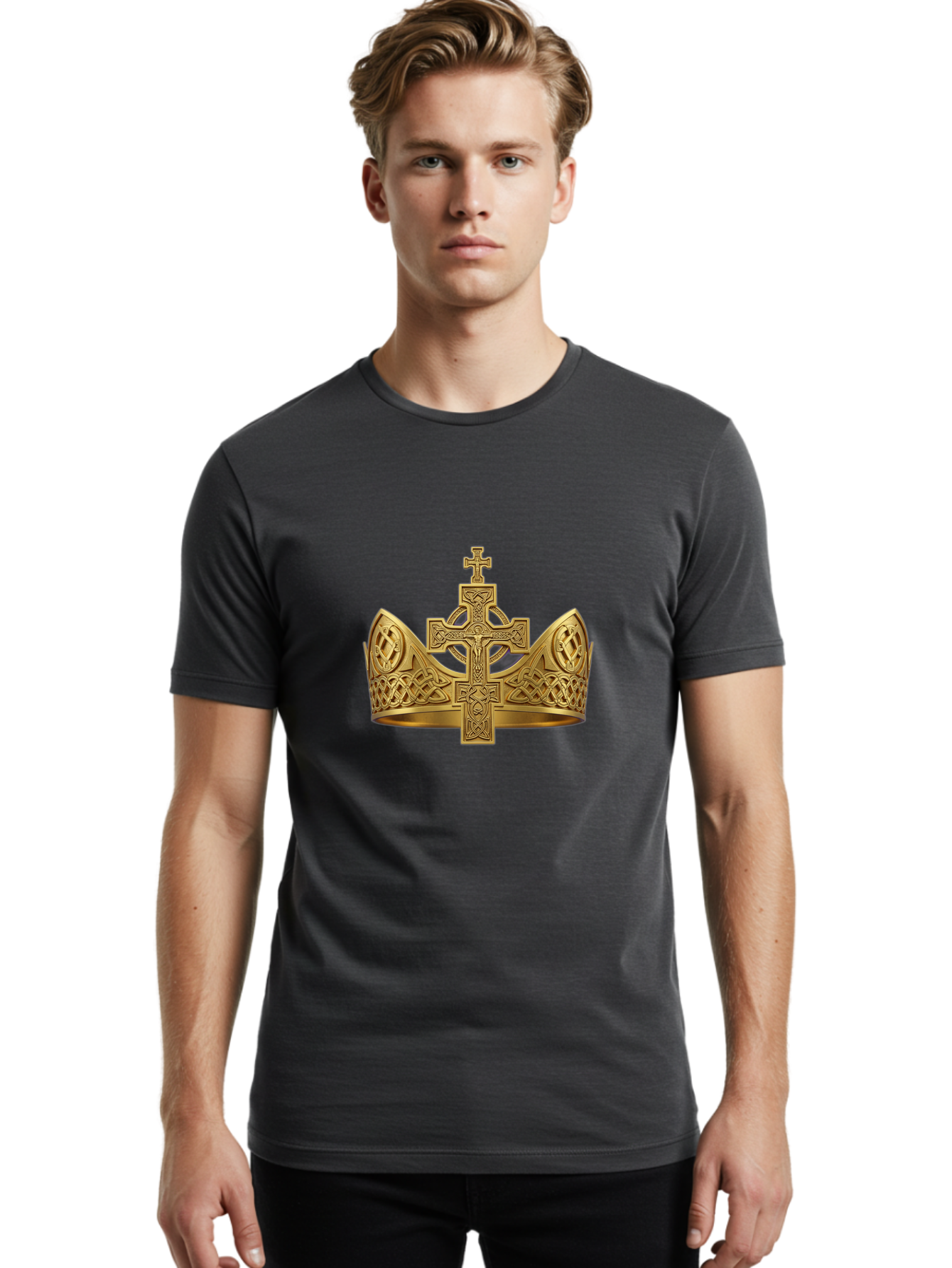 Celtic-Cross-Crown Men'S Graphic Tee, 100% Cotton, Comfortable Casual Summer Wear, Machine Washable, Vintage Camera, Old Camera, Antique Camera, Black Camera, Classic Photography, Photography Equipment, Nostalgic Device, Film Camera, Bag268